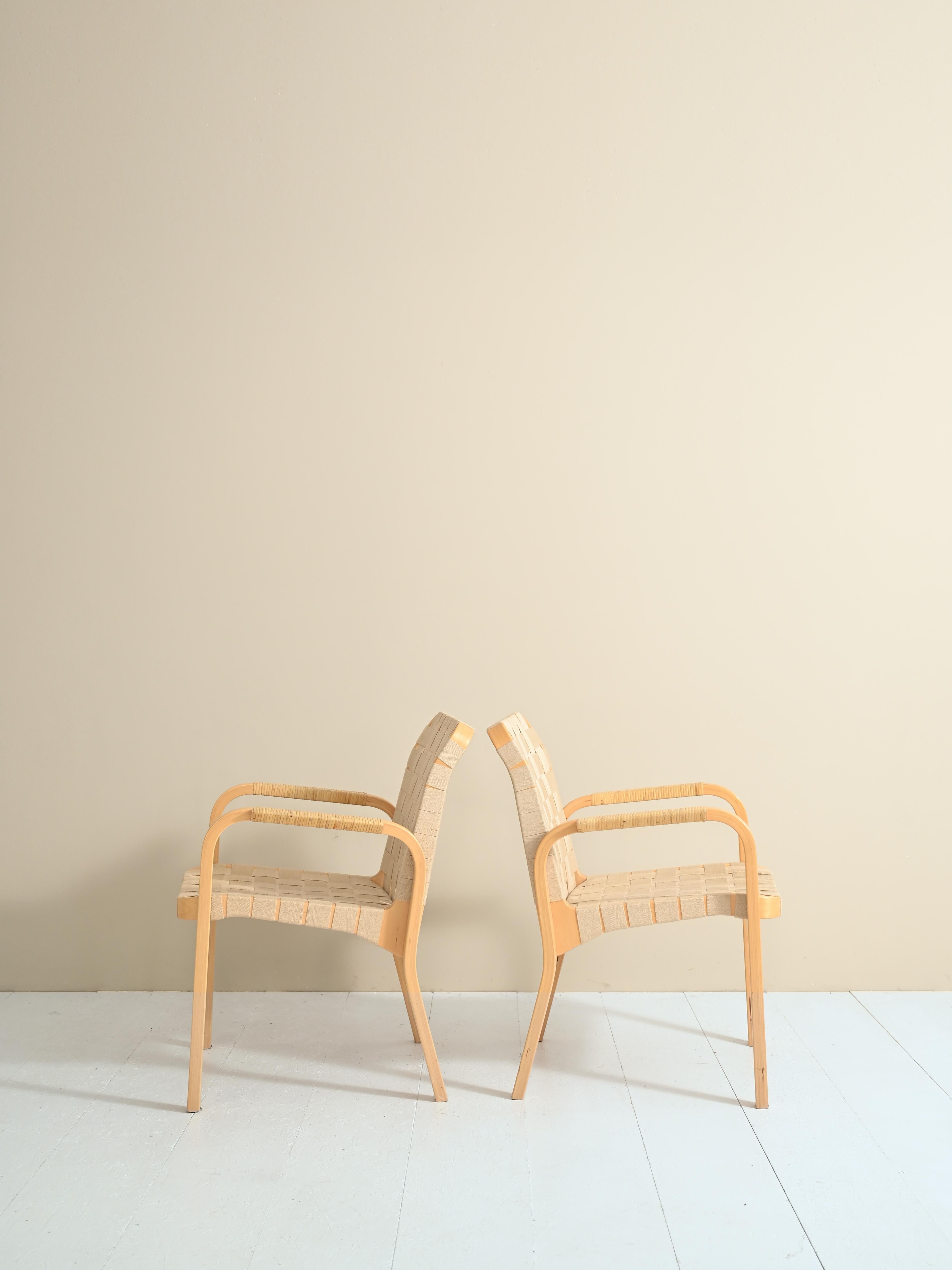 'Model 45'  birch armchairs by Alvar Aalto For Sale 3
