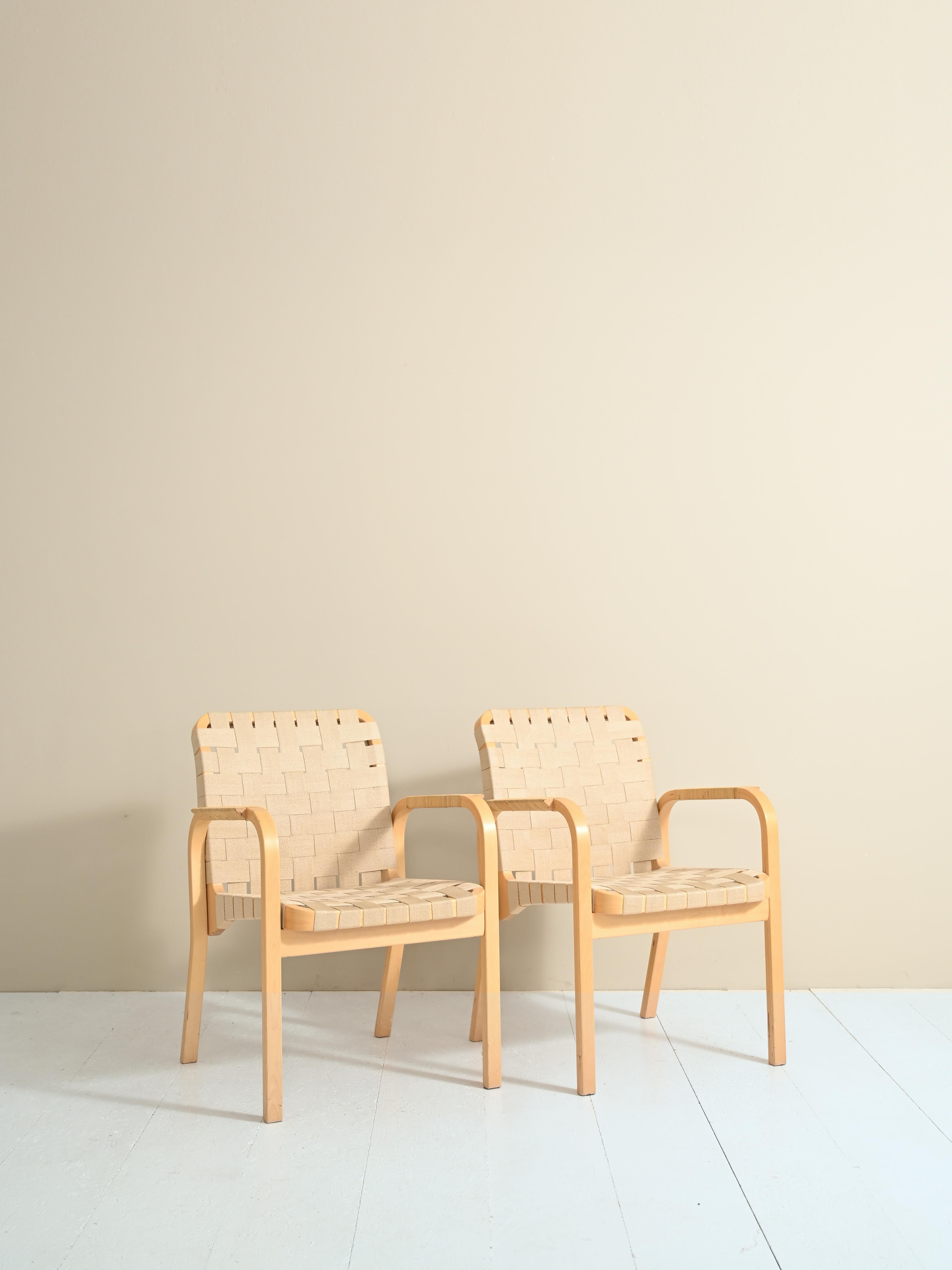 'Model 45'  birch armchairs by Alvar Aalto For Sale 5