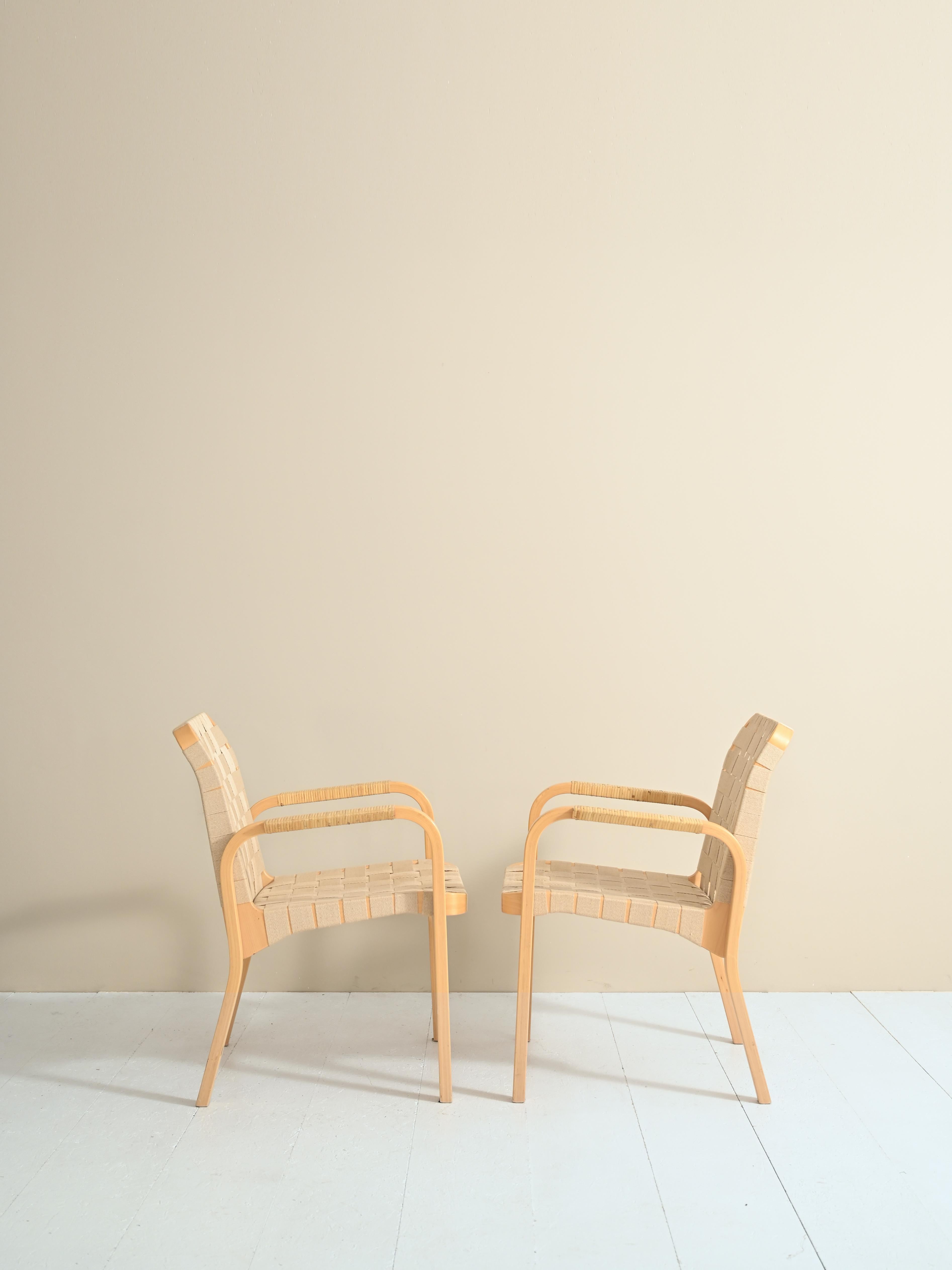 'Model 45'  birch armchairs by Alvar Aalto For Sale 6