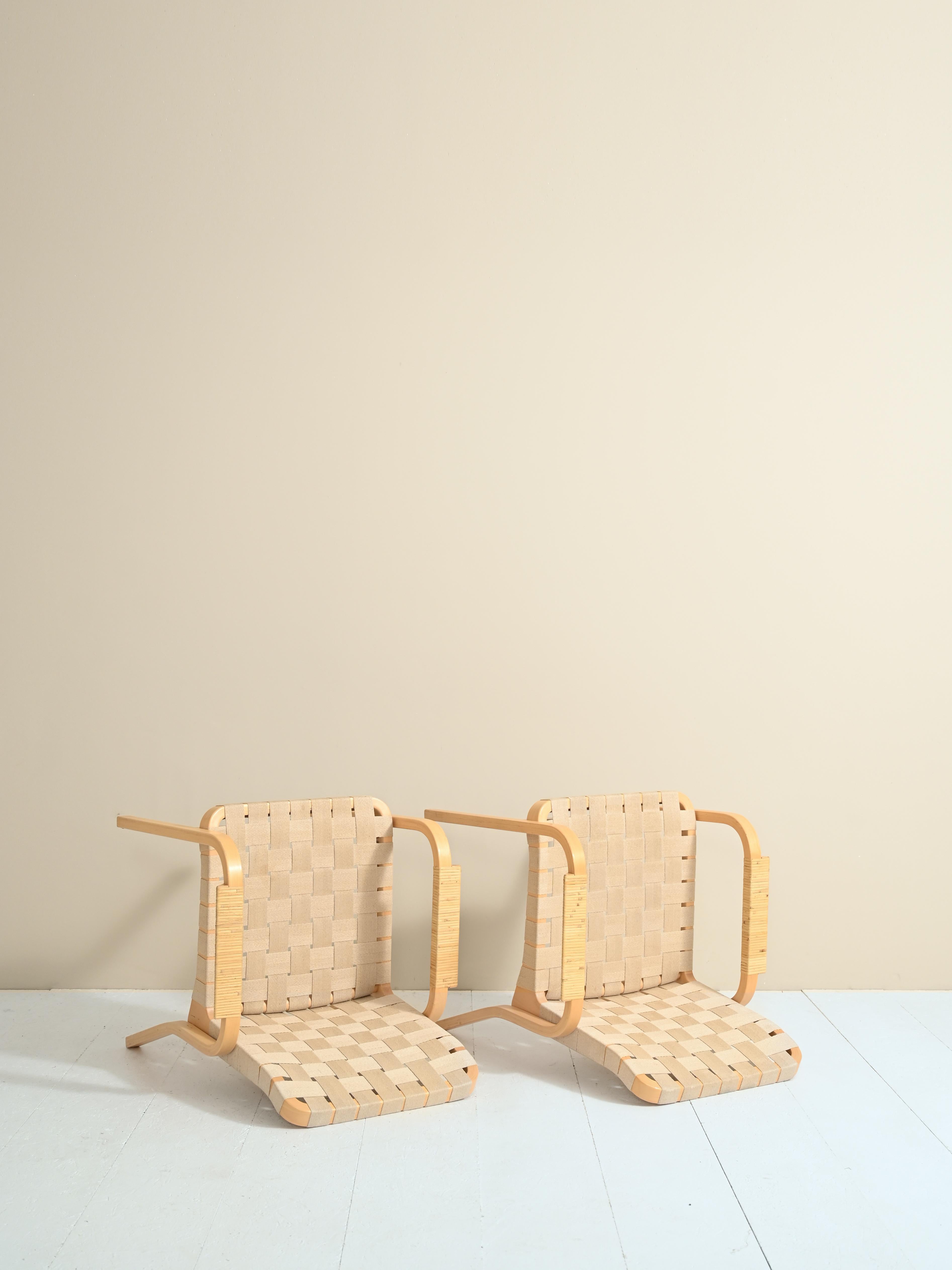 'Model 45'  birch armchairs by Alvar Aalto For Sale 7