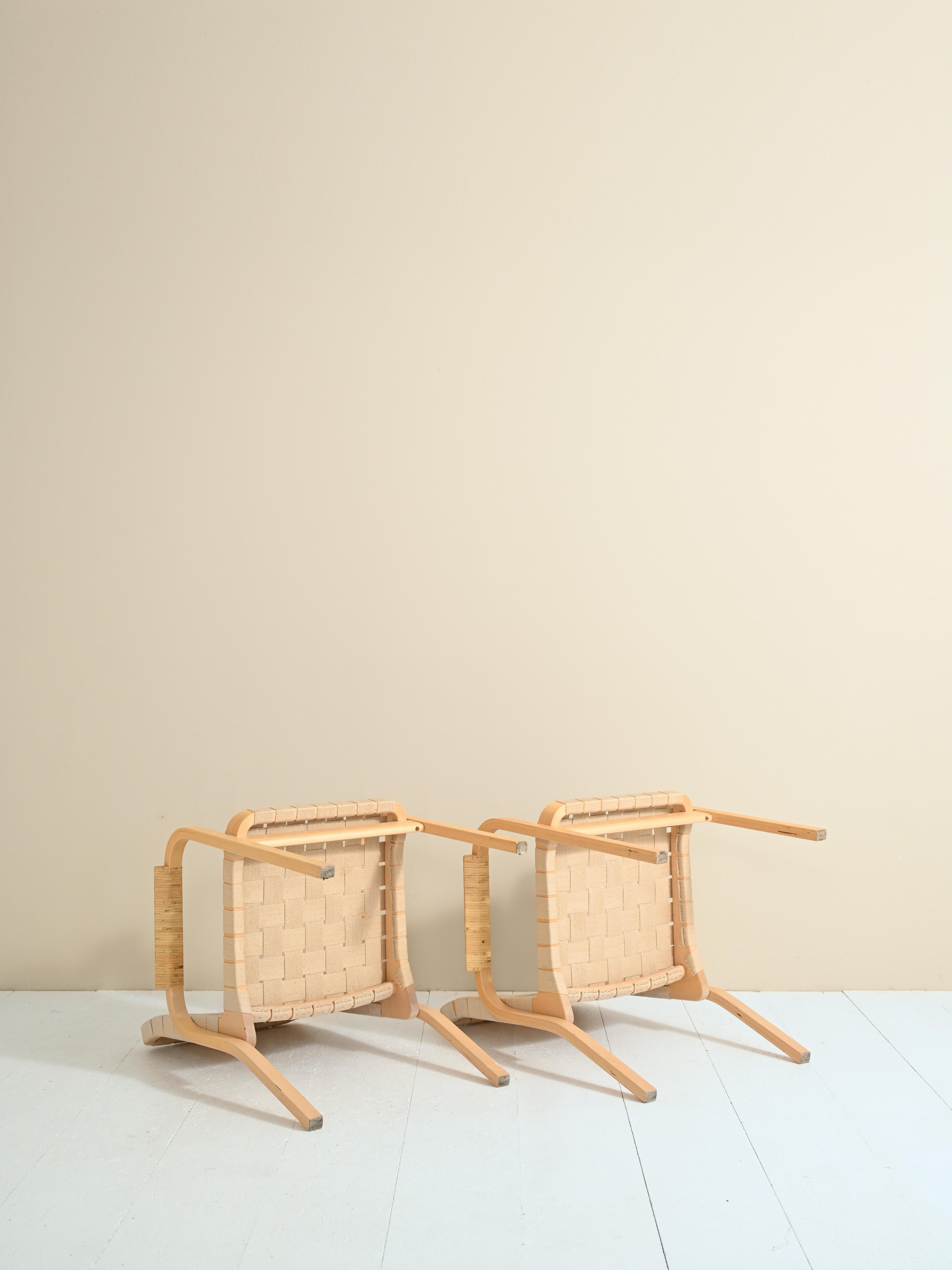 'Model 45'  birch armchairs by Alvar Aalto For Sale 8