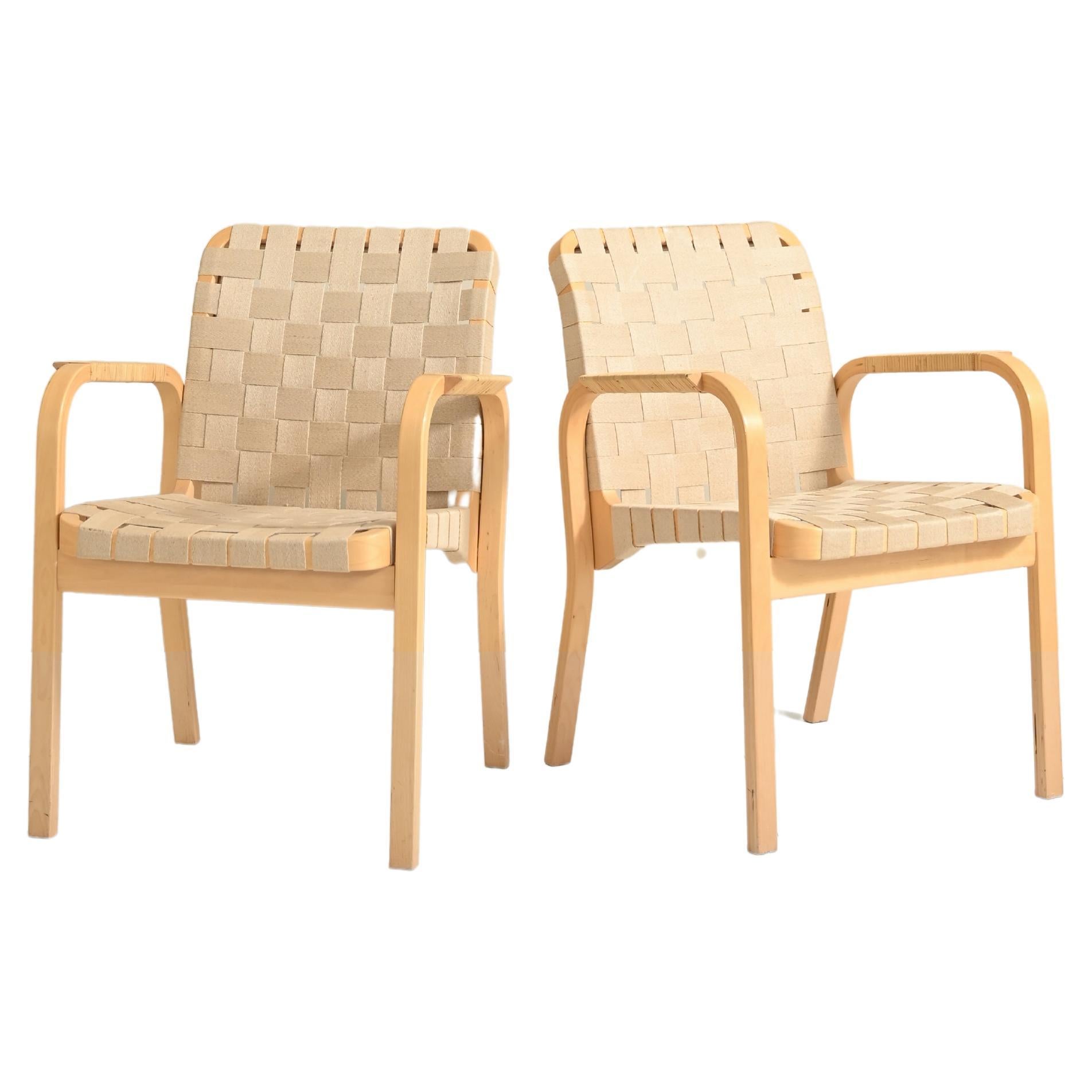 'Model 45'  birch armchairs by Alvar Aalto For Sale