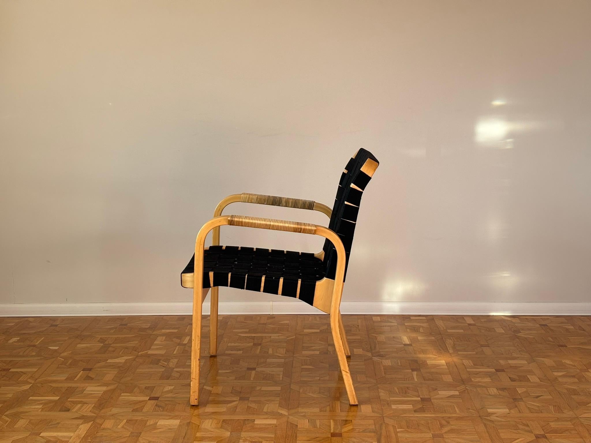Linen Model 45 Lounge Chairs by Alvar Aalto for Artek, 1970s For Sale