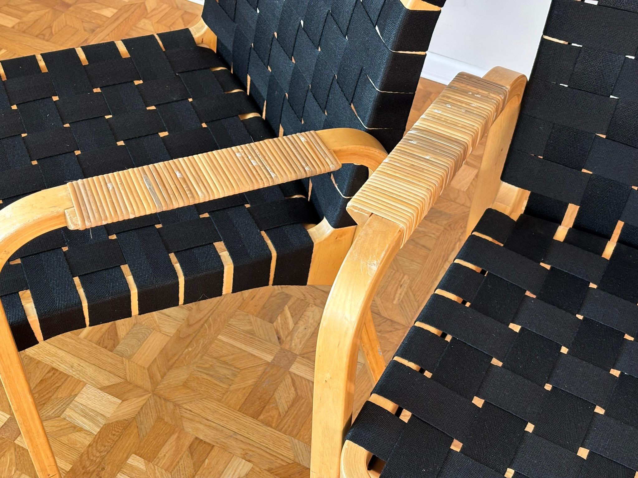 Model 45 Lounge Chairs by Alvar Aalto for Artek, 1970s Set of 2 For Sale 7