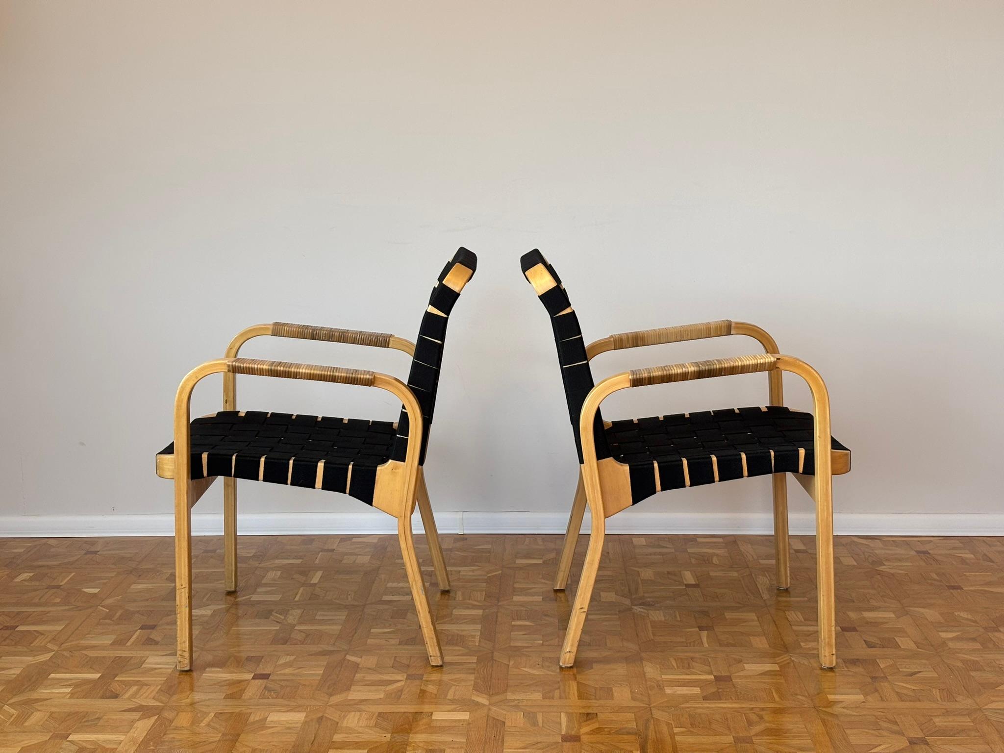 Finnish Model 45 Lounge Chairs by Alvar Aalto for Artek, 1970s Set of 2 For Sale
