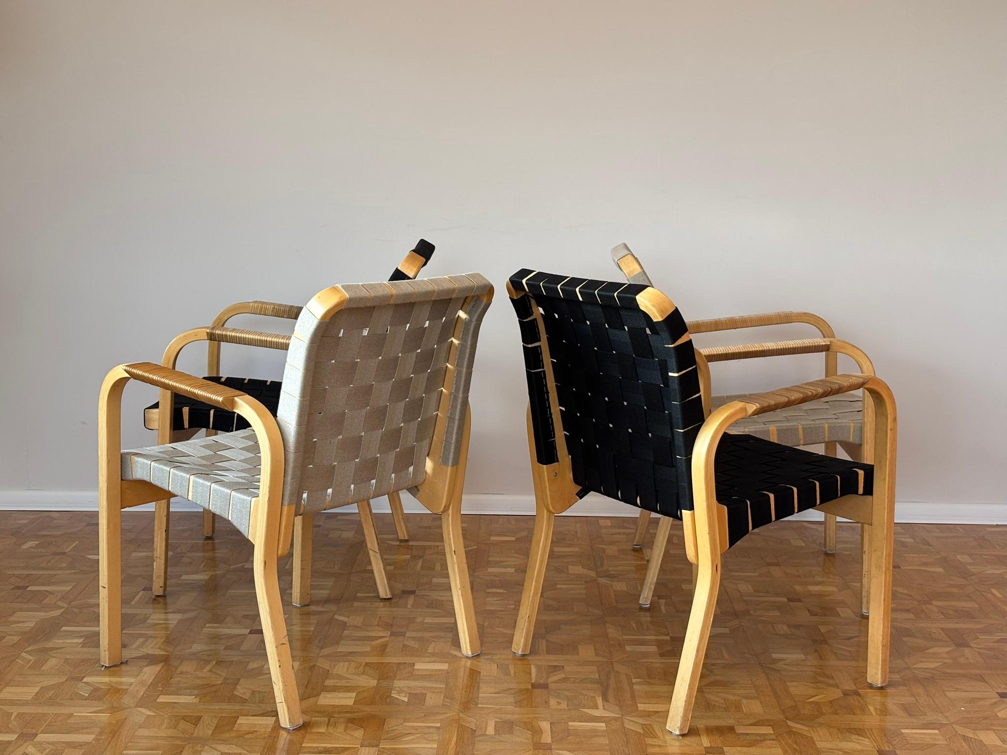 Woodwork Model 45 Lounge Chairs by Alvar Aalto for Artek, 1970s Set of 4 For Sale