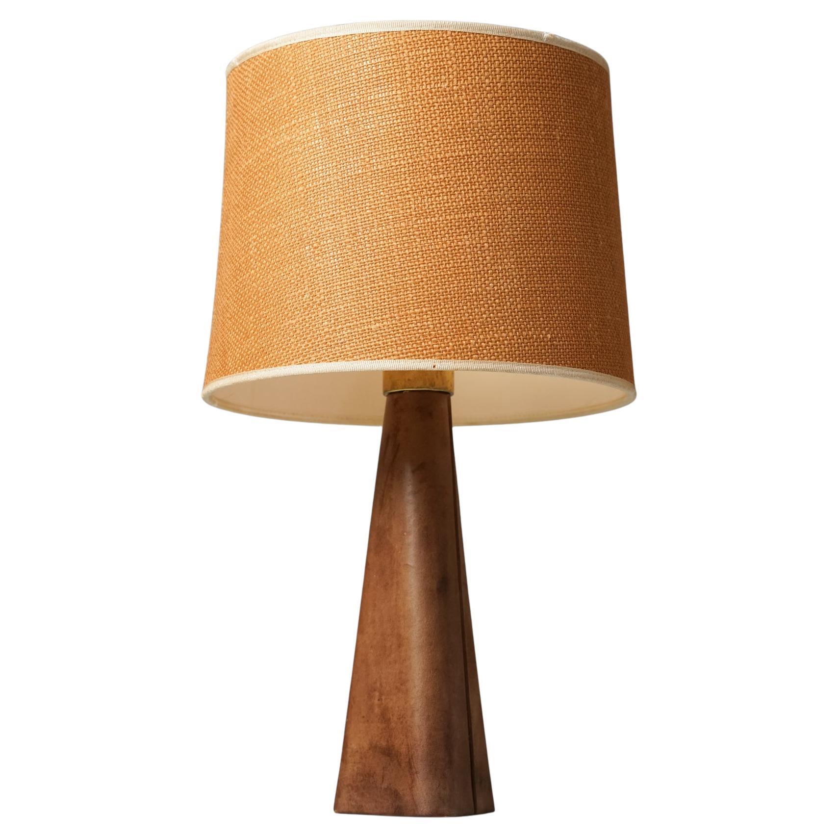 Model 46-017 Leather Table Lamp, Lisa Johansson-Pape, Stockmann/Orno, 1960s