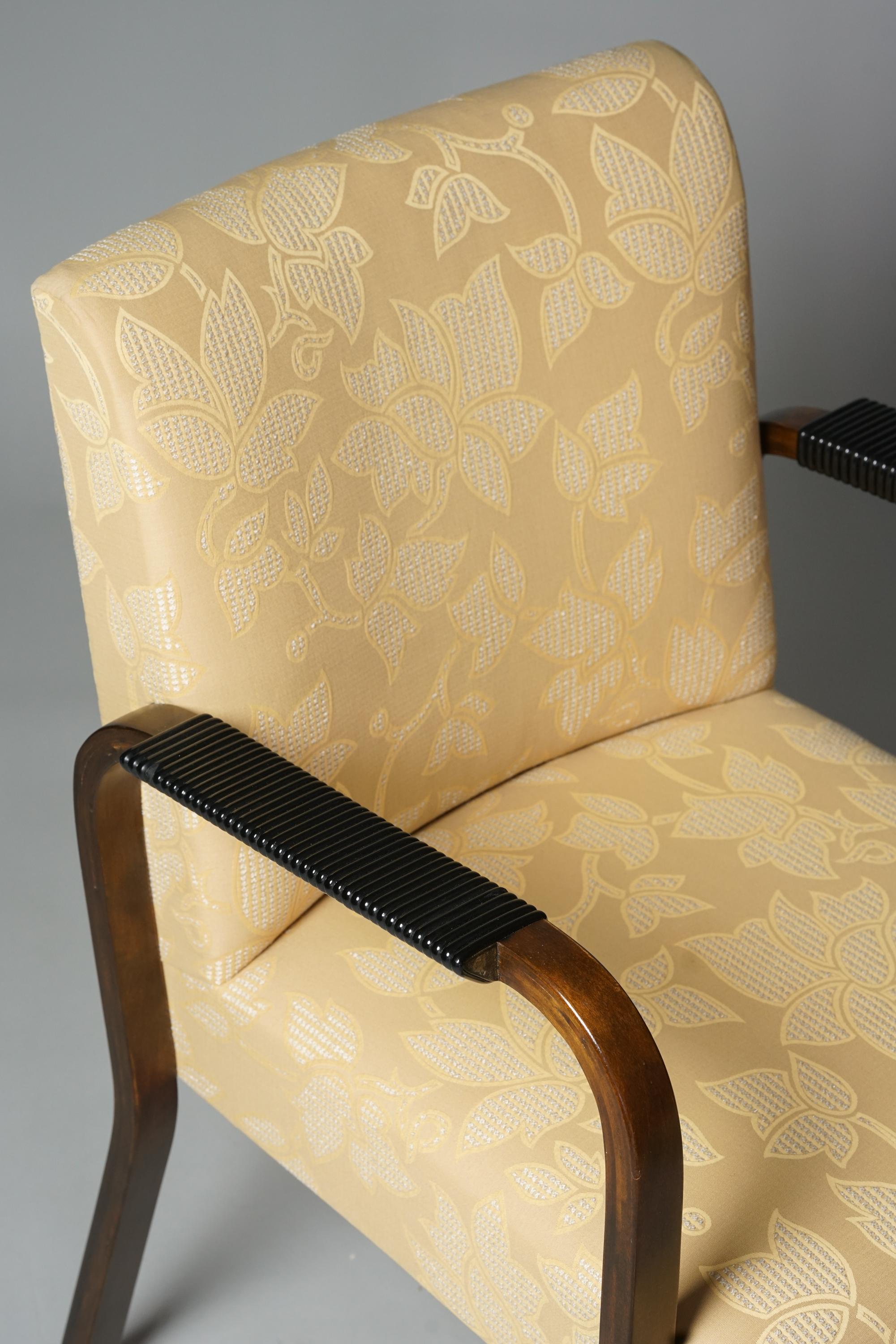 Finlandese Poltrona Model 46 con tessuto floreale, Alvar Aalto, 1930/1940 in vendita