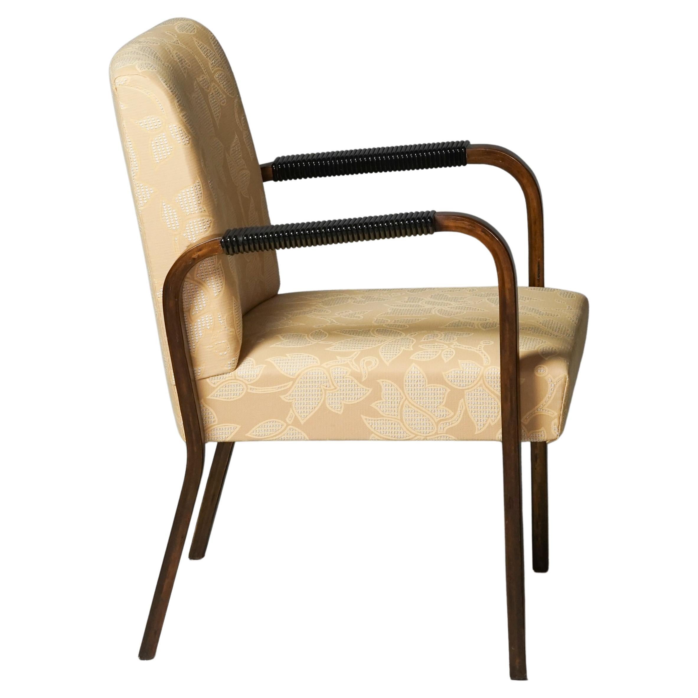 Model 46 Armchair with Floral Fabric, Alvar Aalto, 1930/1940s