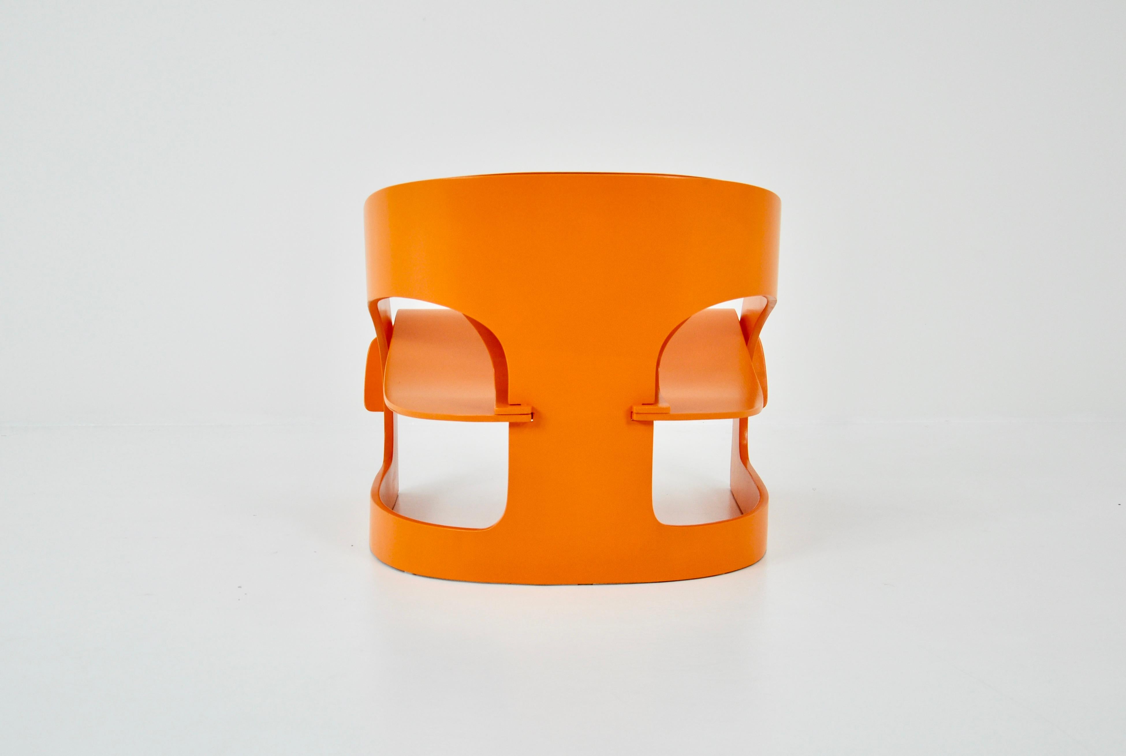 Wood Model 4801 Armchair by Joe Colombo for Kartell, 1960s For Sale