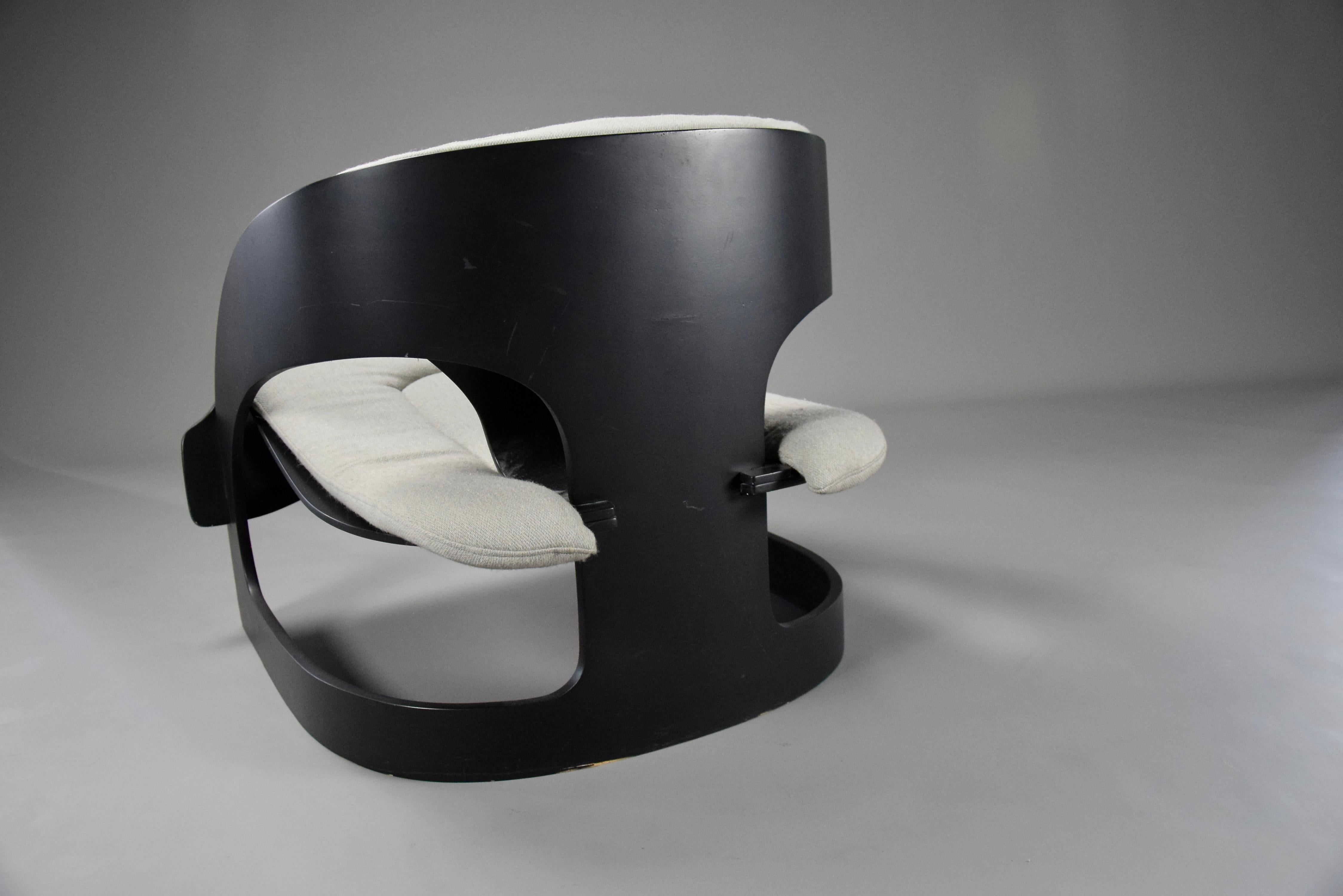 Model 4801 Black Plywood Chair by Joe Colombo for Kartell, Italy, 1965 6