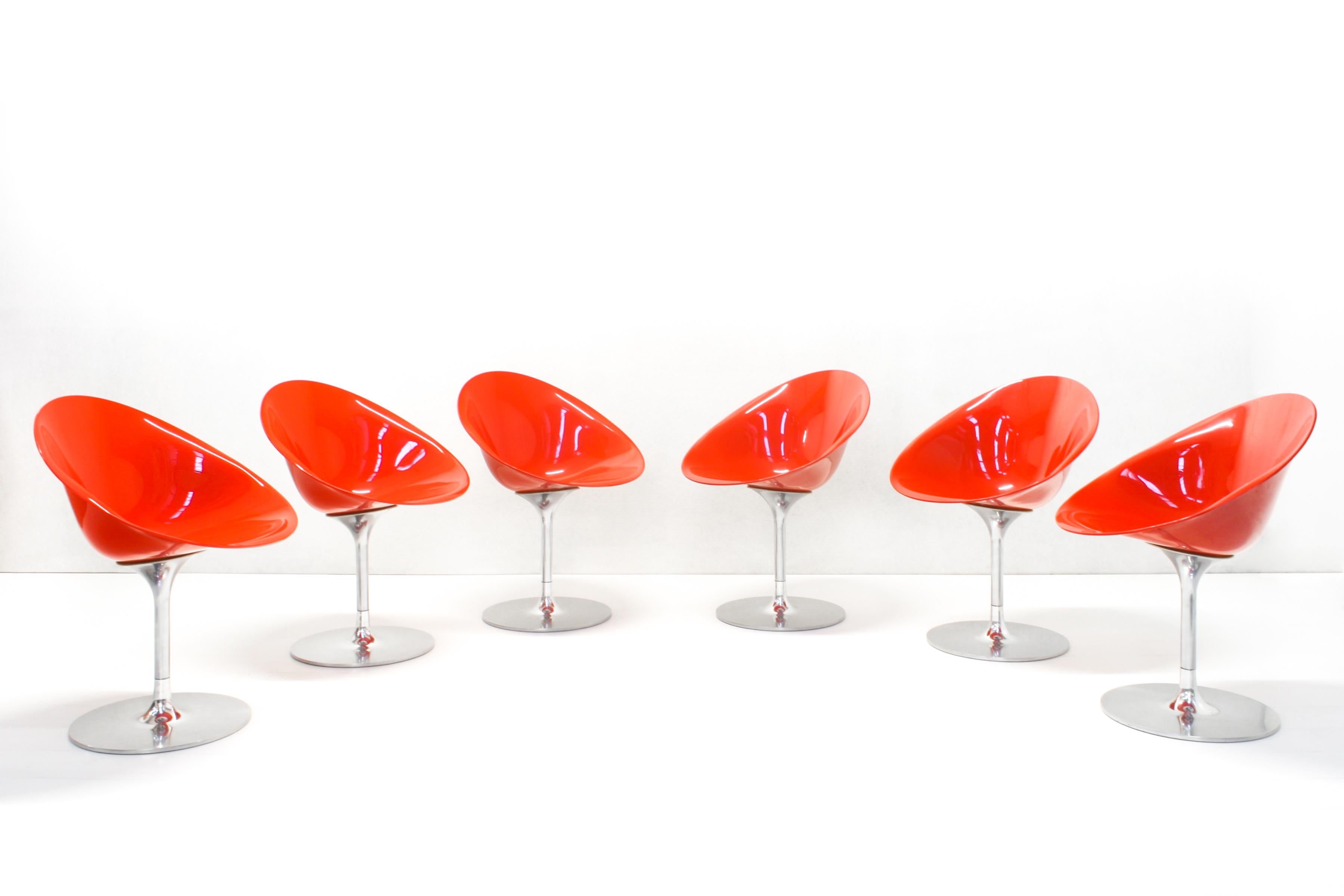 Dreh-Esszimmerstühle Modell 4835 Eros von Philippe Starck für Kartell, 6er-Set (Space Age) im Angebot