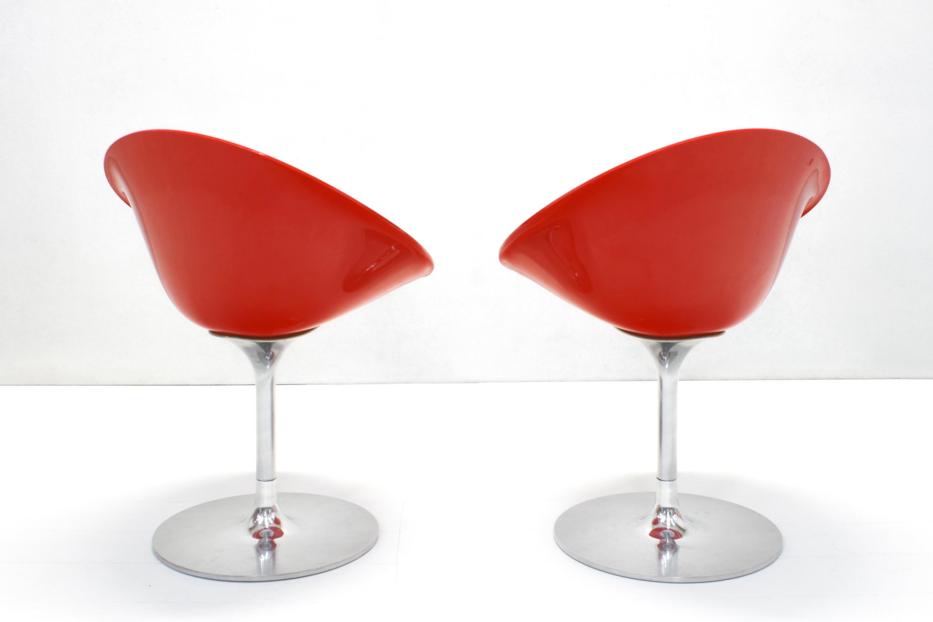 Space Age Model 4835 Eros Swivel Dining Chairs by Philippe Starck for Kartell, Set of 6 For Sale