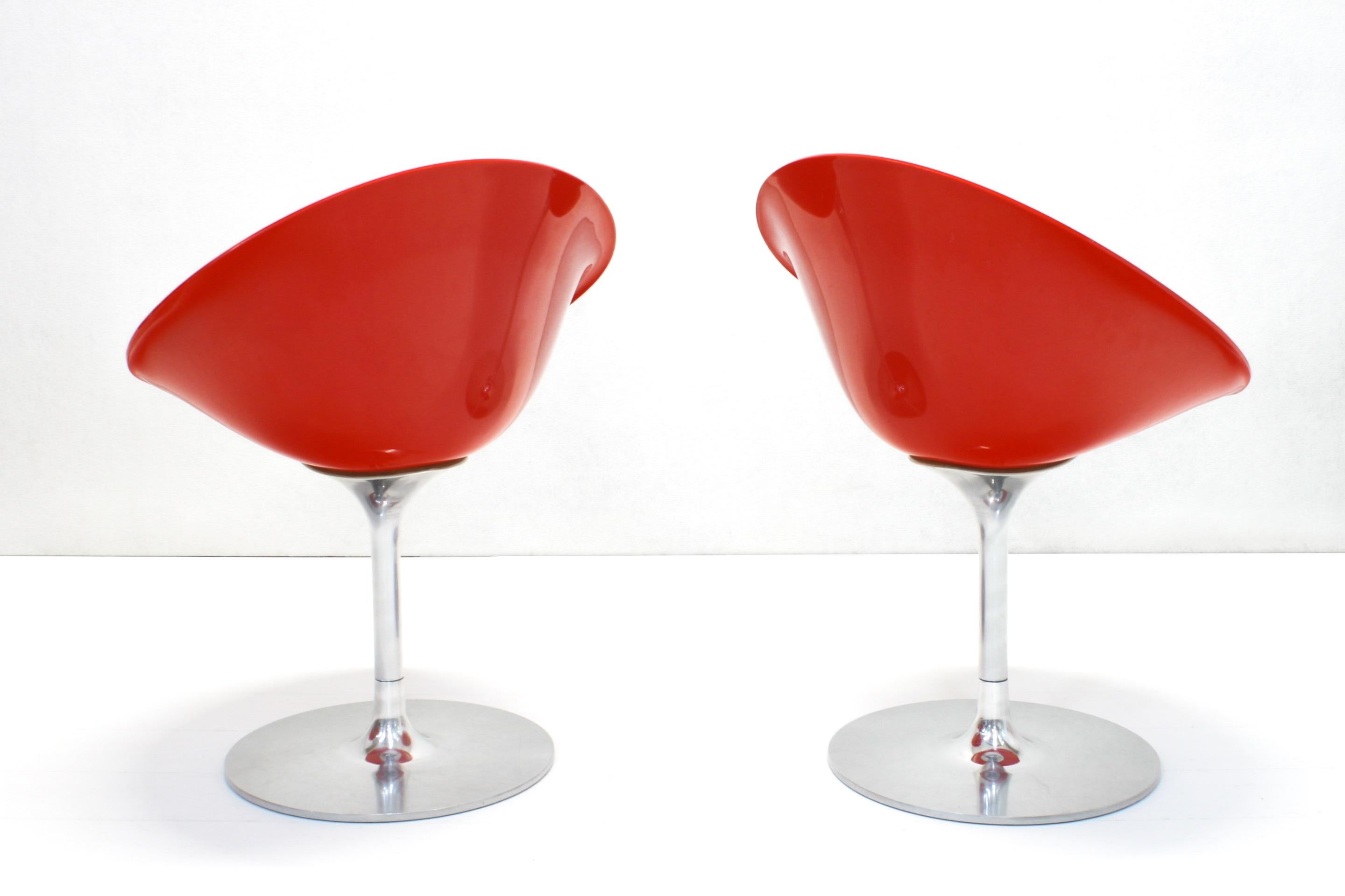 Dreh-Esszimmerstühle Modell 4835 Eros von Philippe Starck für Kartell, 6er-Set (Aluminium) im Angebot