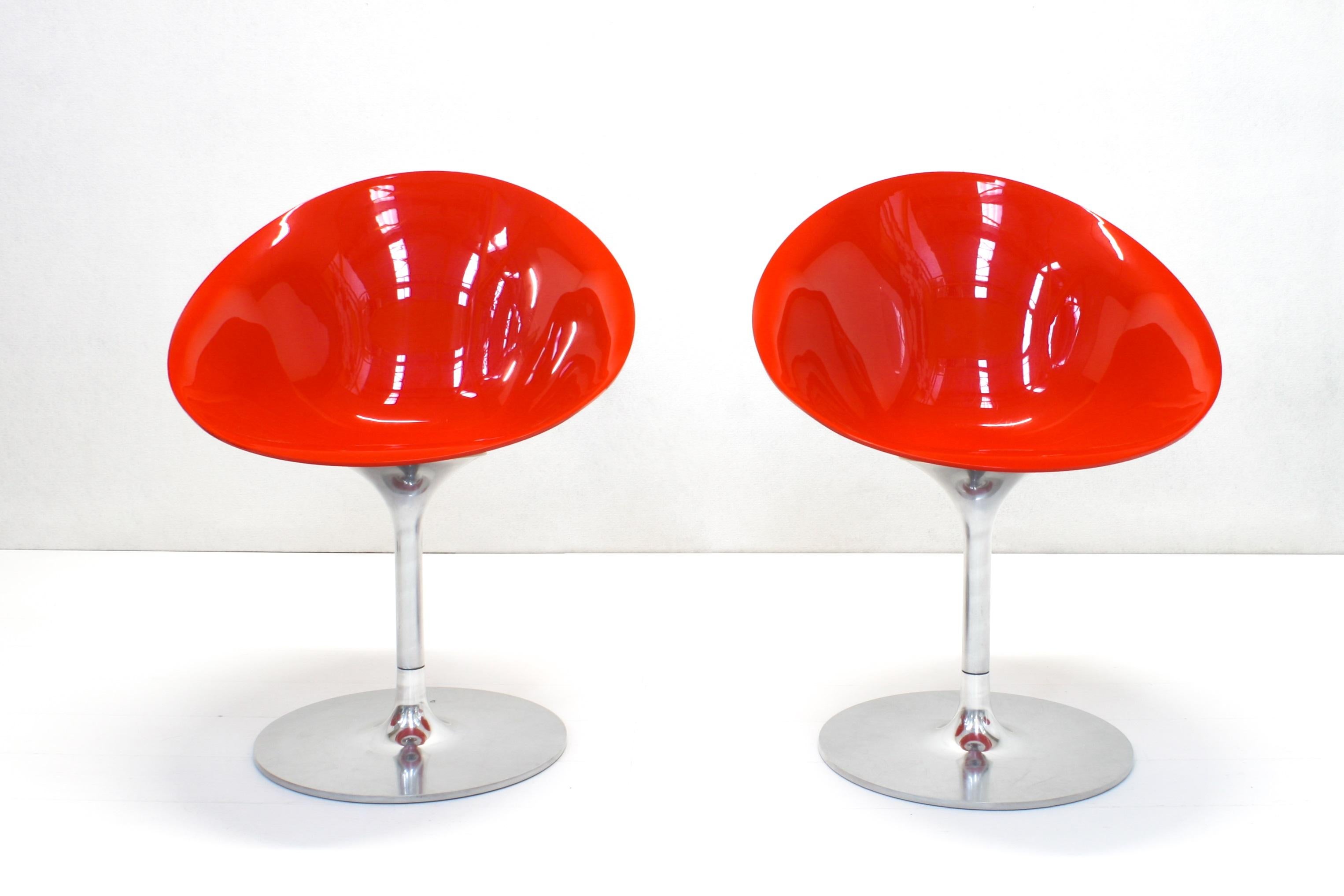 20th Century Model 4835 Eros Swivel Dining Chairs by Philippe Starck for Kartell, Set of 6 For Sale
