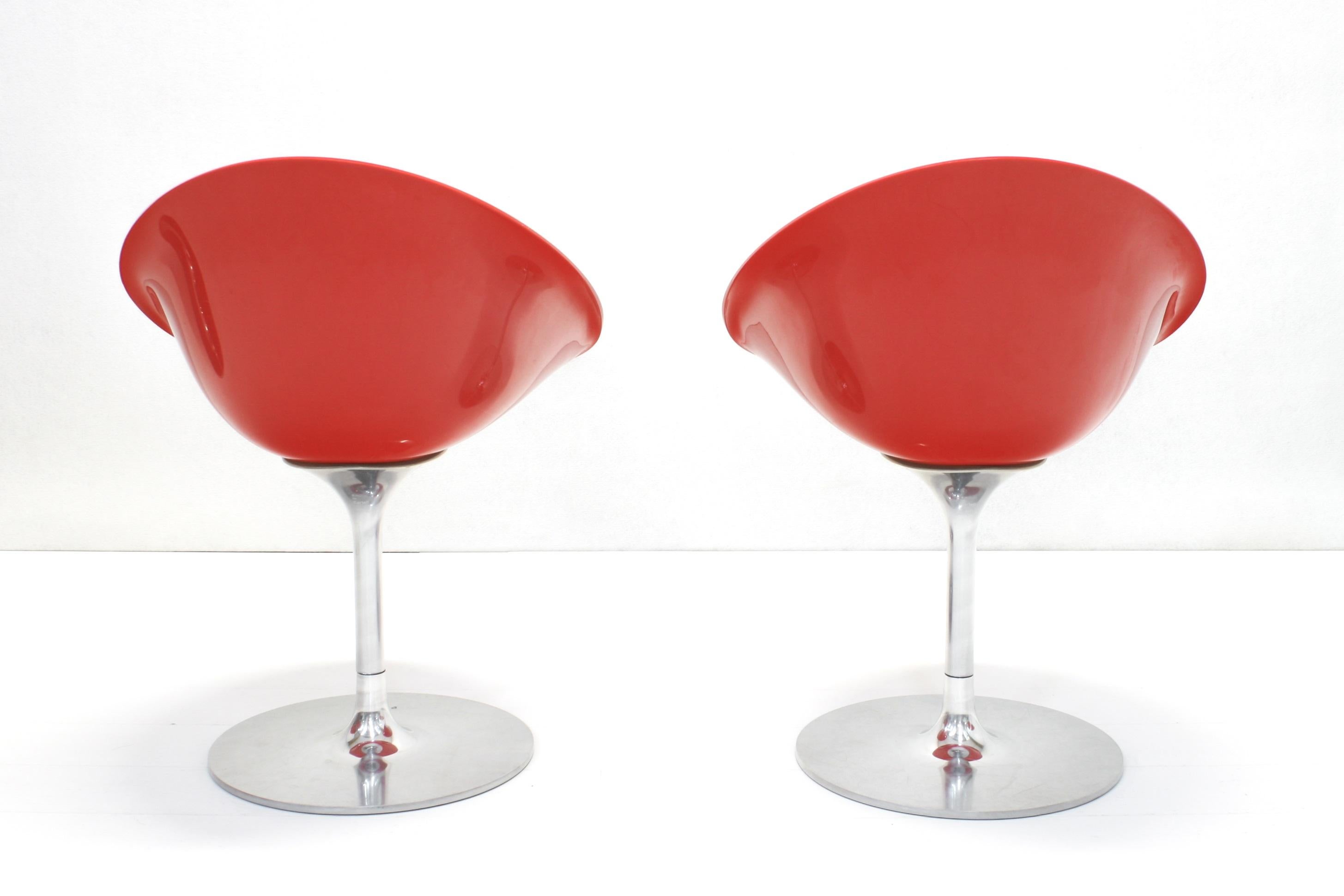 Aluminum Model 4835 Eros Swivel Dining Chairs by Philippe Starck for Kartell, Set of 6 For Sale