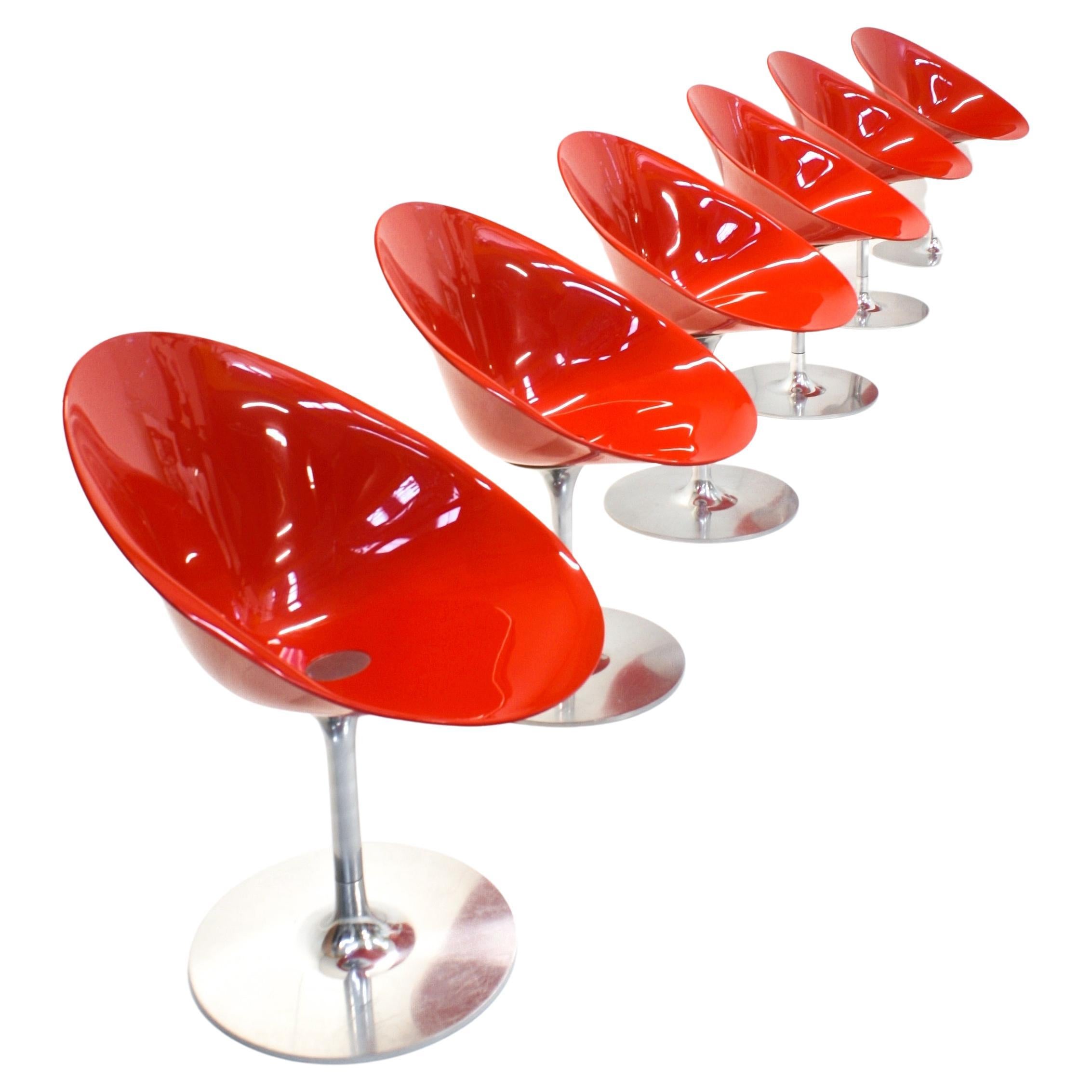 Dreh-Esszimmerstühle Modell 4835 Eros von Philippe Starck für Kartell, 6er-Set