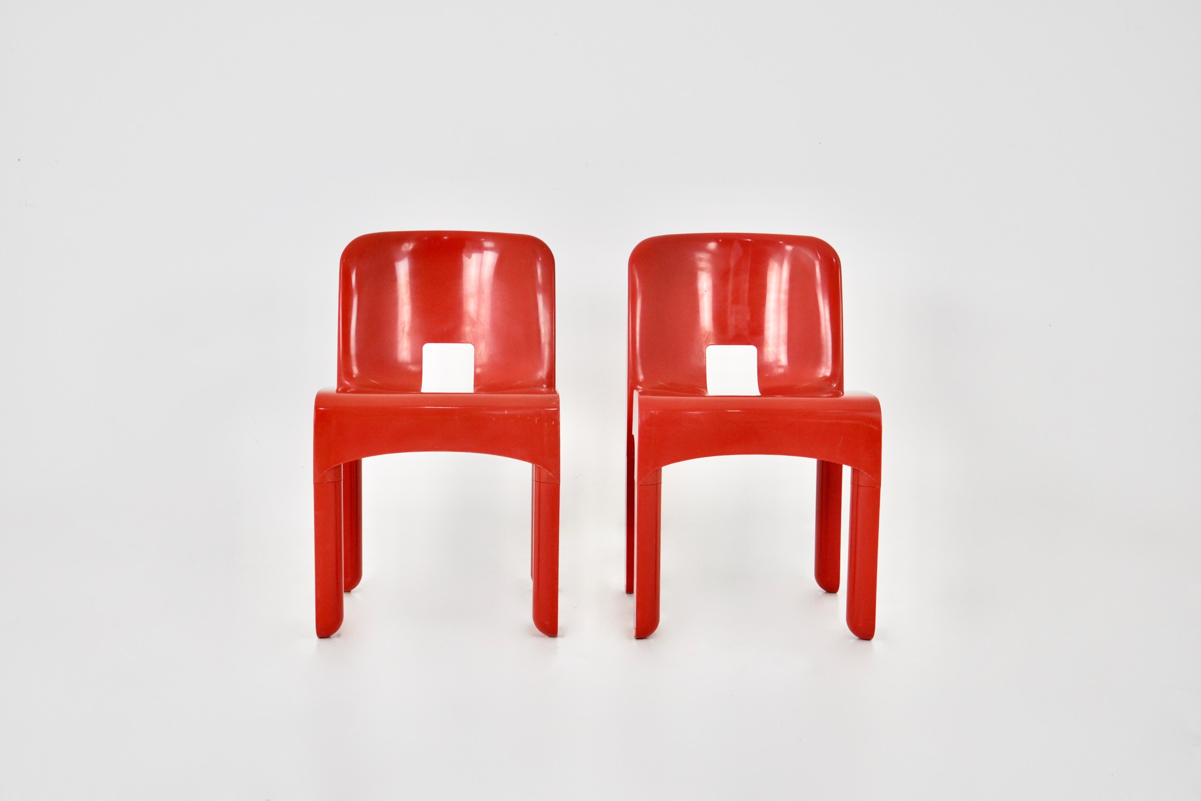 Mid-Century Modern Model 4867 chairs by Joe Colombo for Kartell, 1970S, set of 2 For Sale
