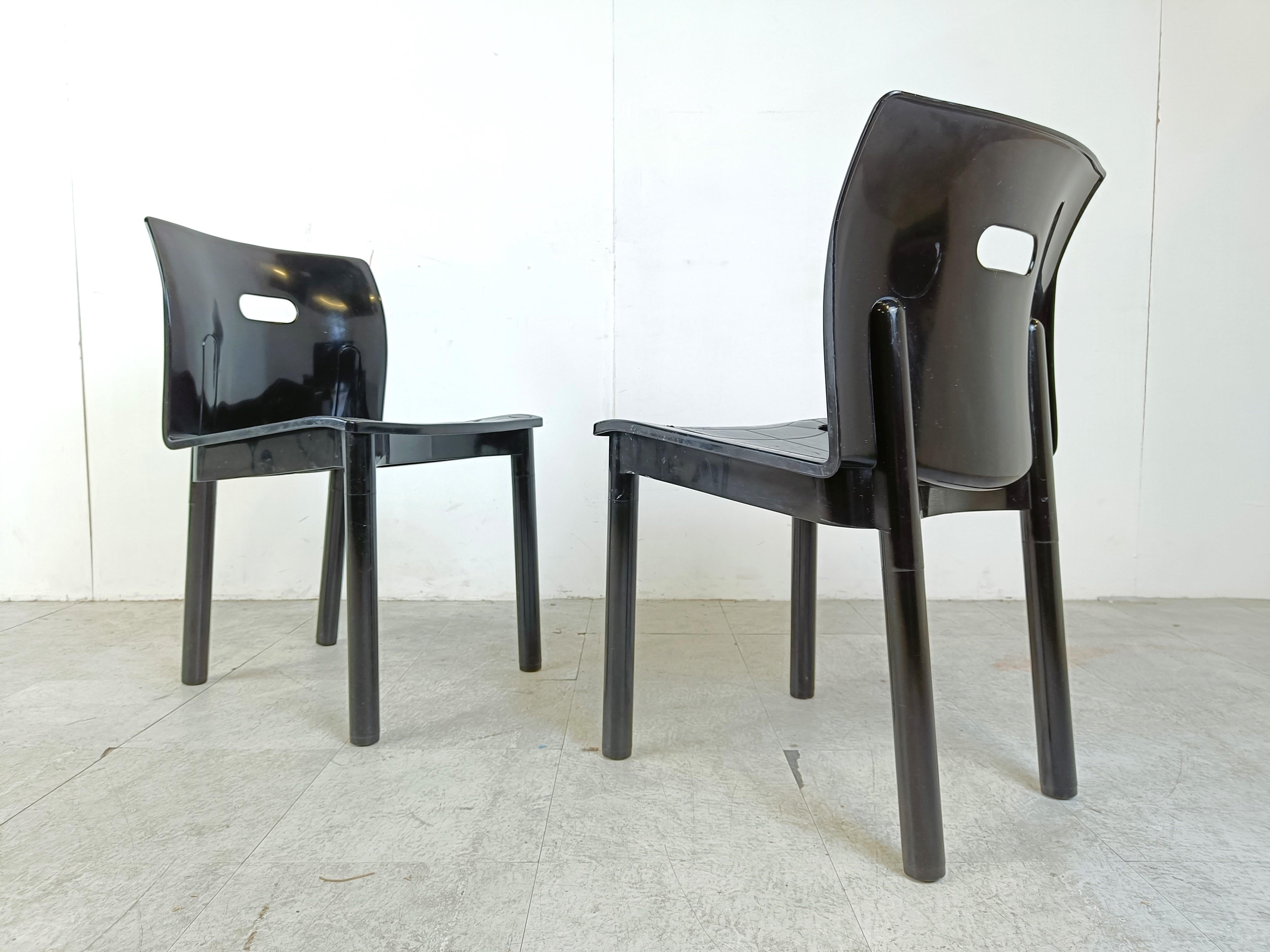 Model 4870 Dining Chairs by Anna Castelli Ferrieri for Kartell, 1980s, Set of 4 For Sale 3