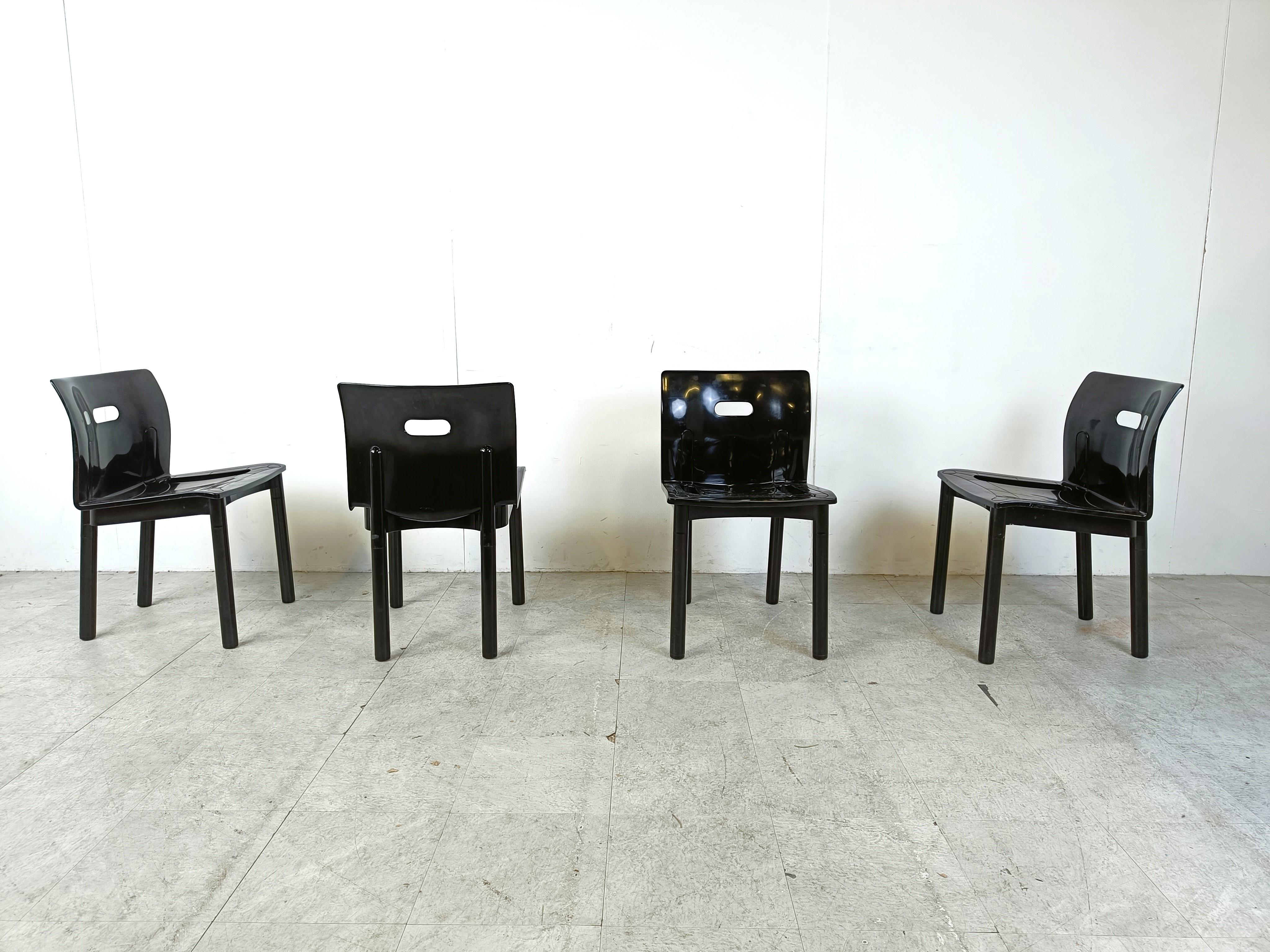 Fin du 20e siècle Chaises de salle à manger modèle 4870 d'Anna Castelli Ferrieri pour Kartell, années 1980, lot de 4