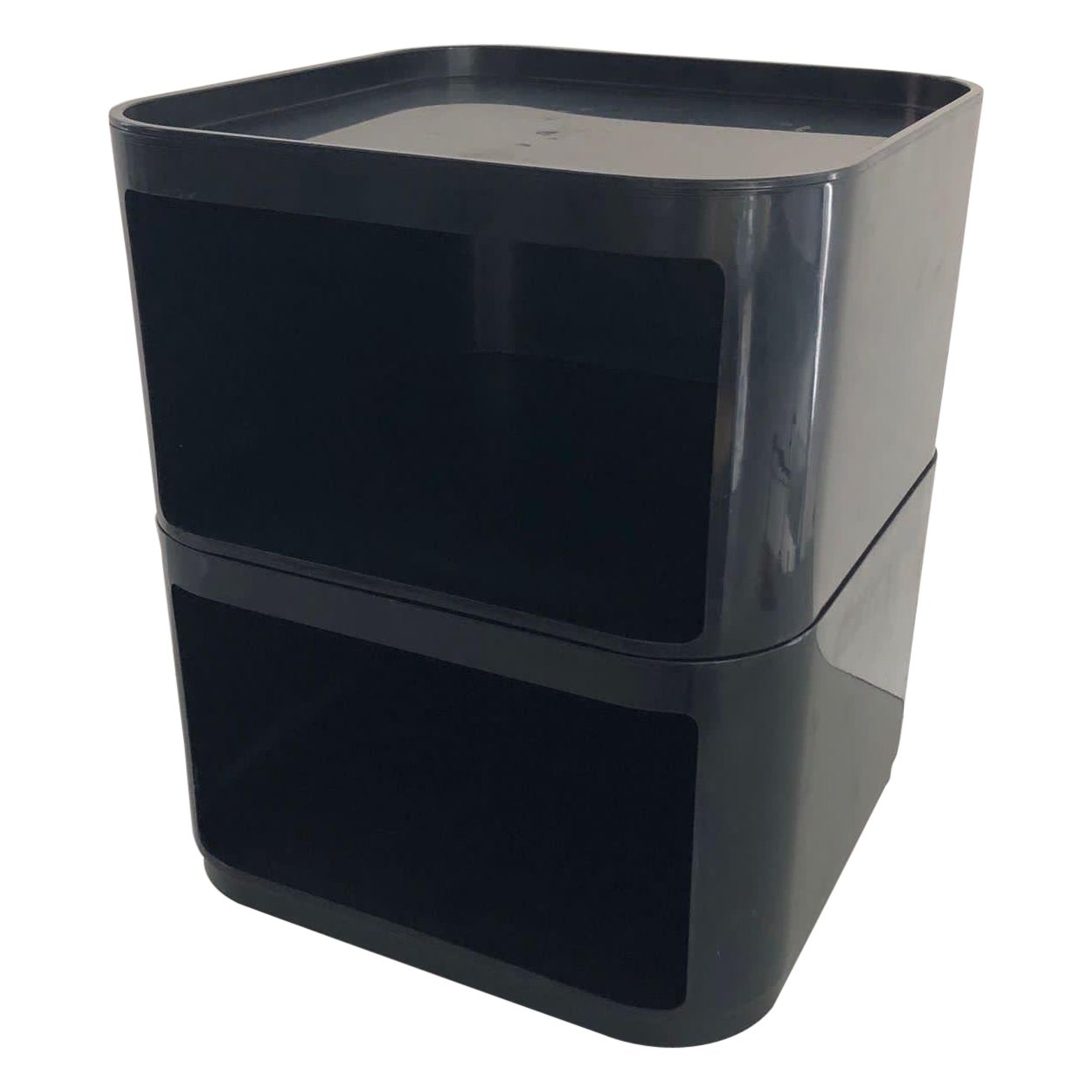 Model No 4970 Black Bedside Table by Anna Castelli for Kartell, 1970s, Italy en vente