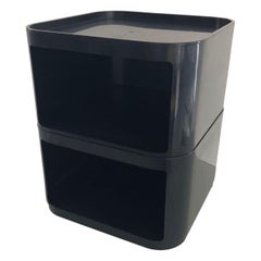 Model 4970 Black Bedside Table by Anna Castelli for Kartell, 1970s, Italy
