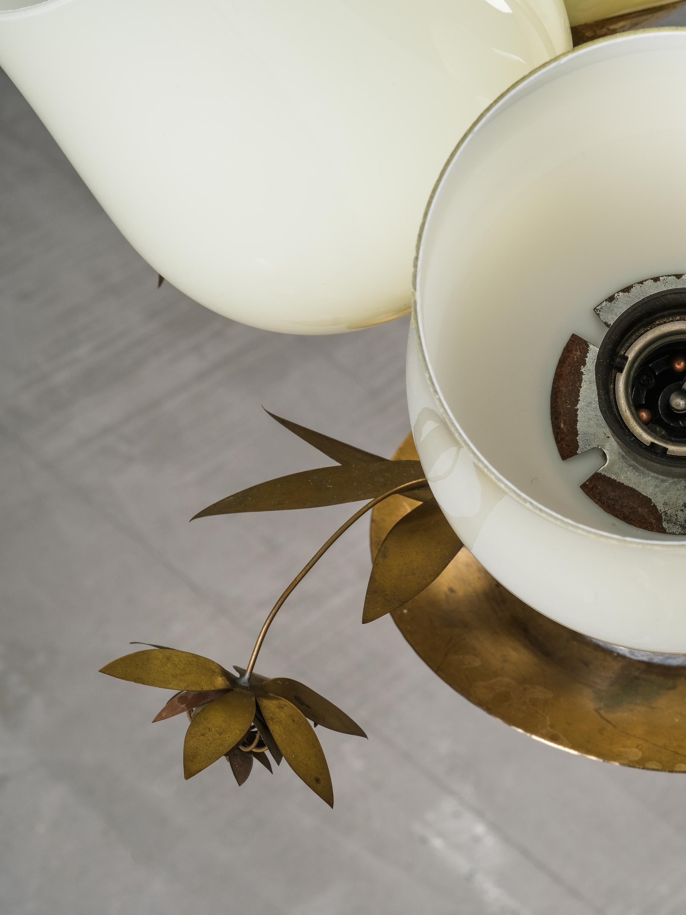 Lampe lustre modèle 501-5 en laiton et verre par Stockmann, Finlande, années 1950 en vente 8