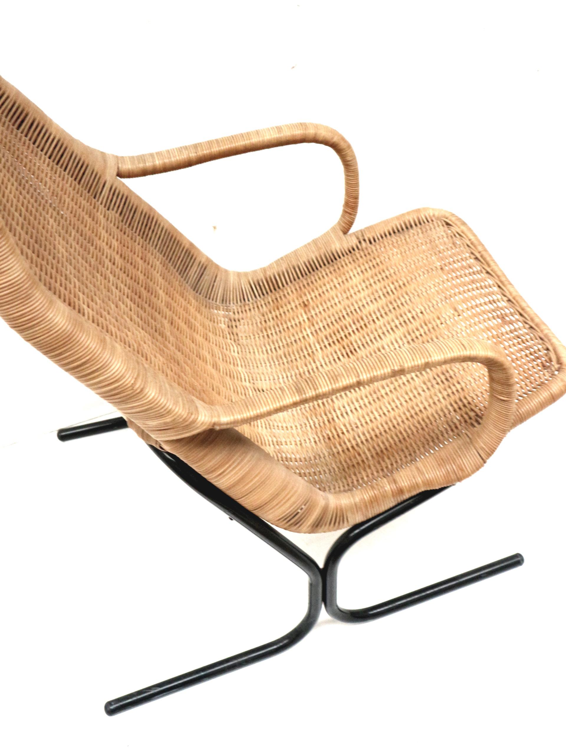 Roseau Fauteuil Modèle 514 de Dirk van Sliedregt pour Gebroeders Jonkers, années 1960 en vente