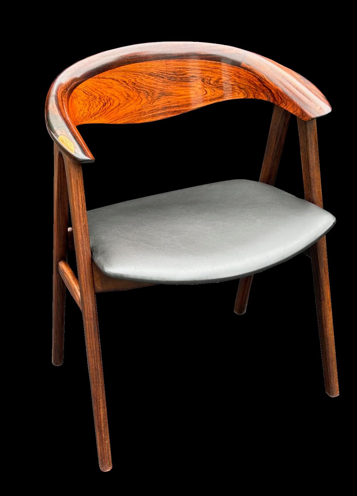 Model 52 Chair by Erik Kirkegaard for Høng Stolefabrik in Santos Rosewood In Excellent Condition In Little Burstead, Essex