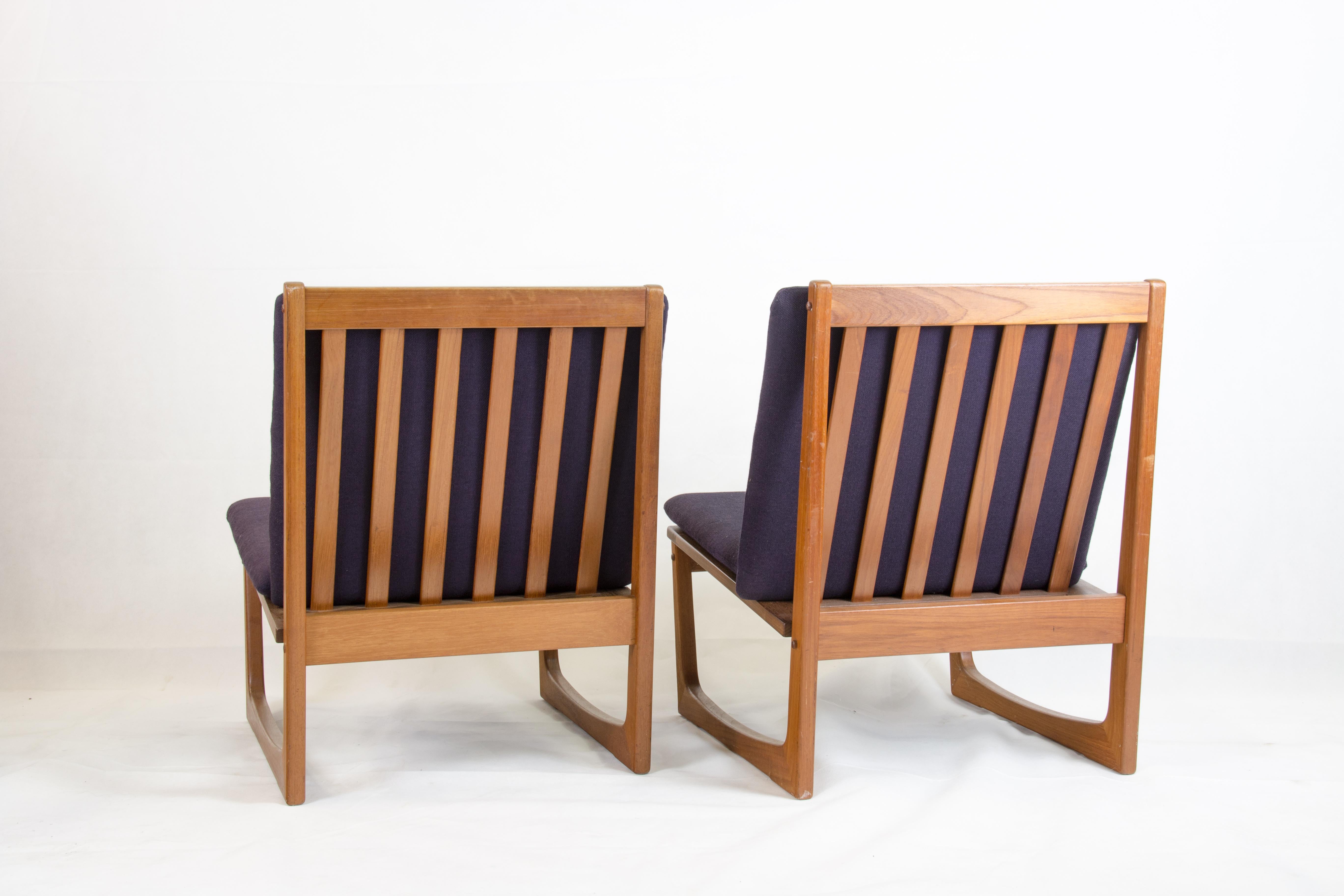 Easy Chairs aus Teakholz Modell 522 von Hans Olsen für Brdr. Juul Kristensen (Dänisch) im Angebot