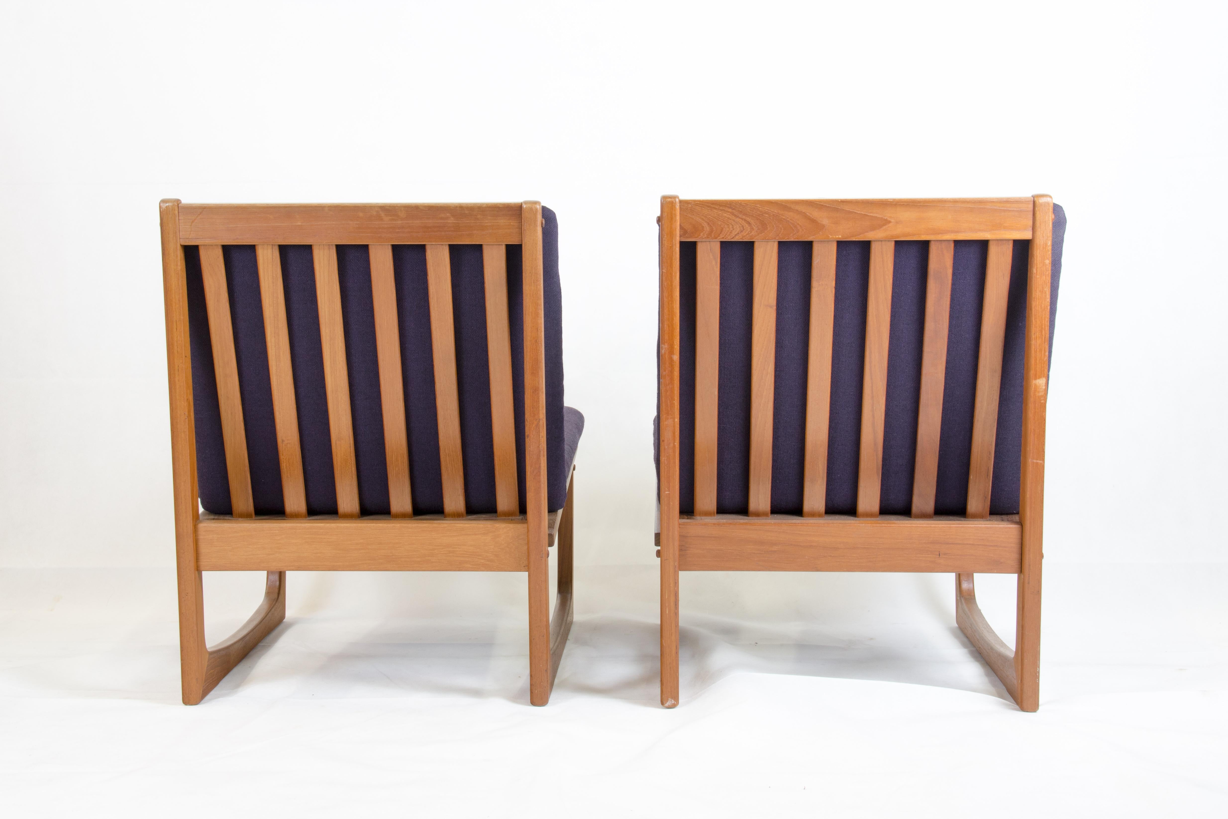 Model 522 Teak Easy Chairs by Hans Olsen for Brdr. Juul Kristensen In Good Condition For Sale In Kiel, SH