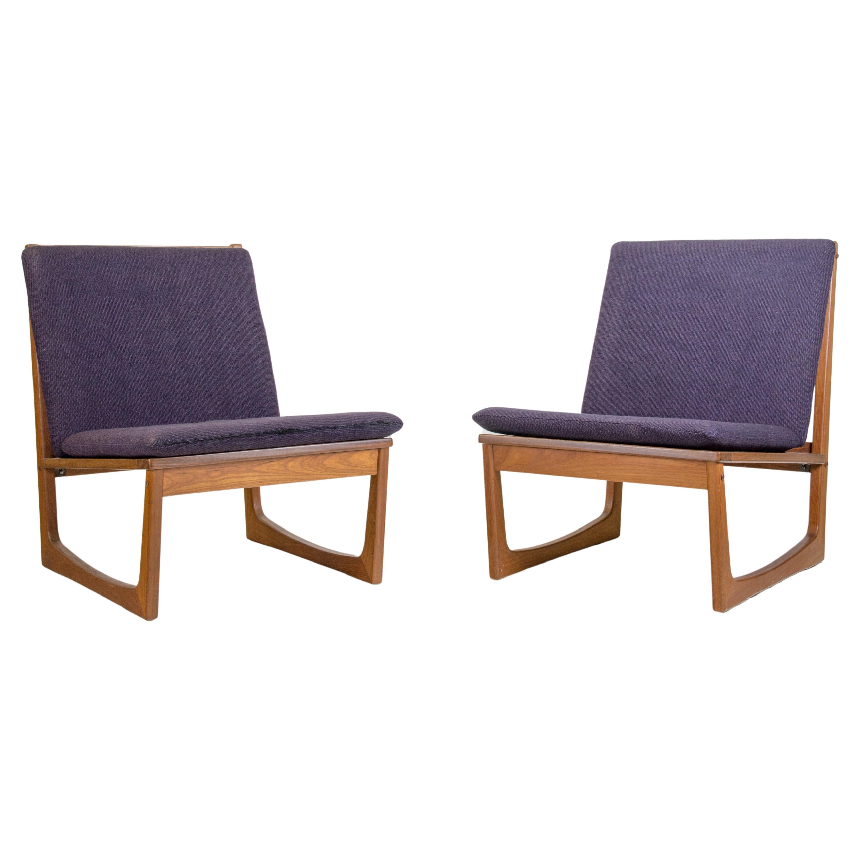 Model 522 Teak Easy Chairs by Hans Olsen for Brdr. Juul Kristensen