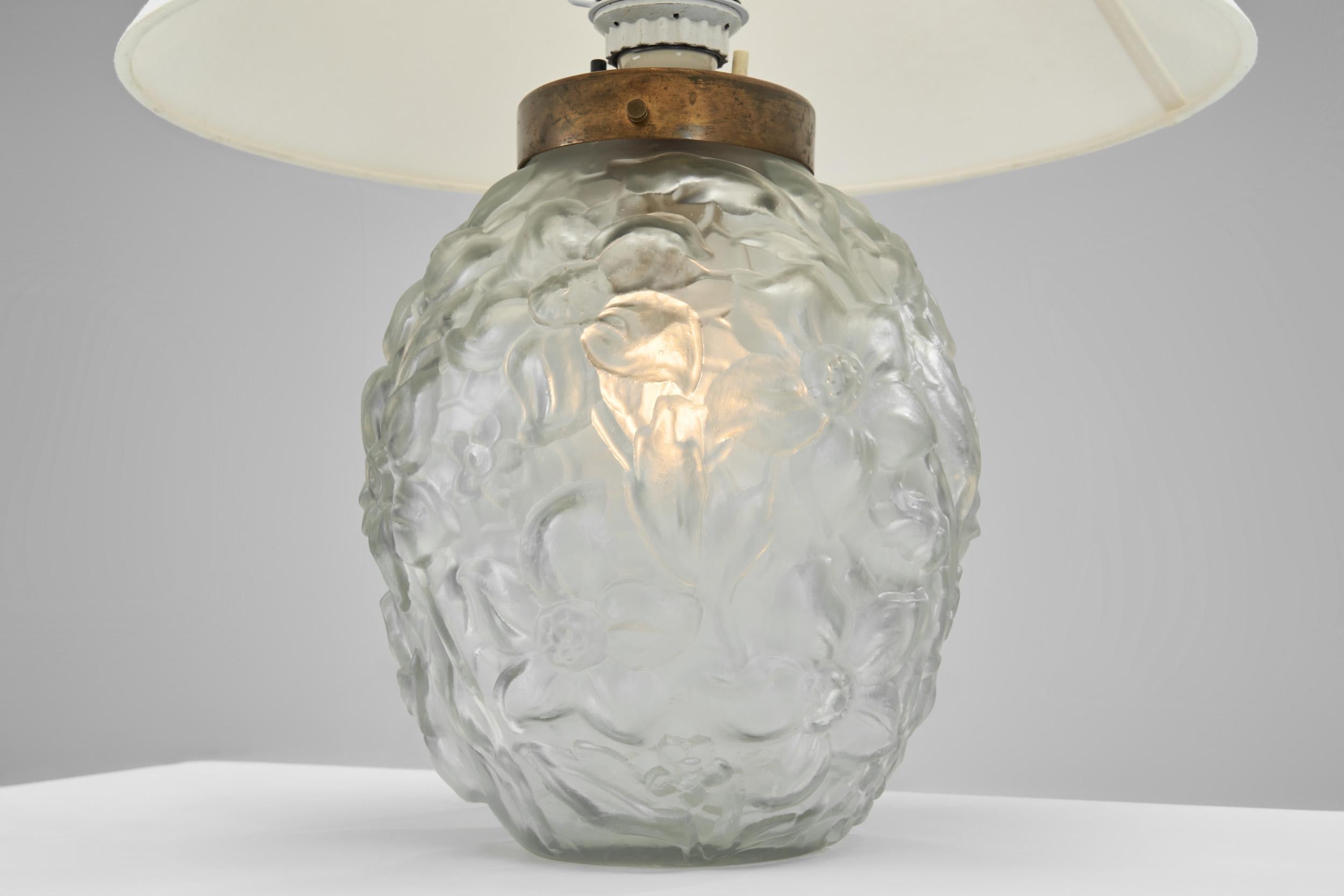 Lampe de table en verre Model No No 542 de Boréns, Suède, vers les années 1940 en vente 11