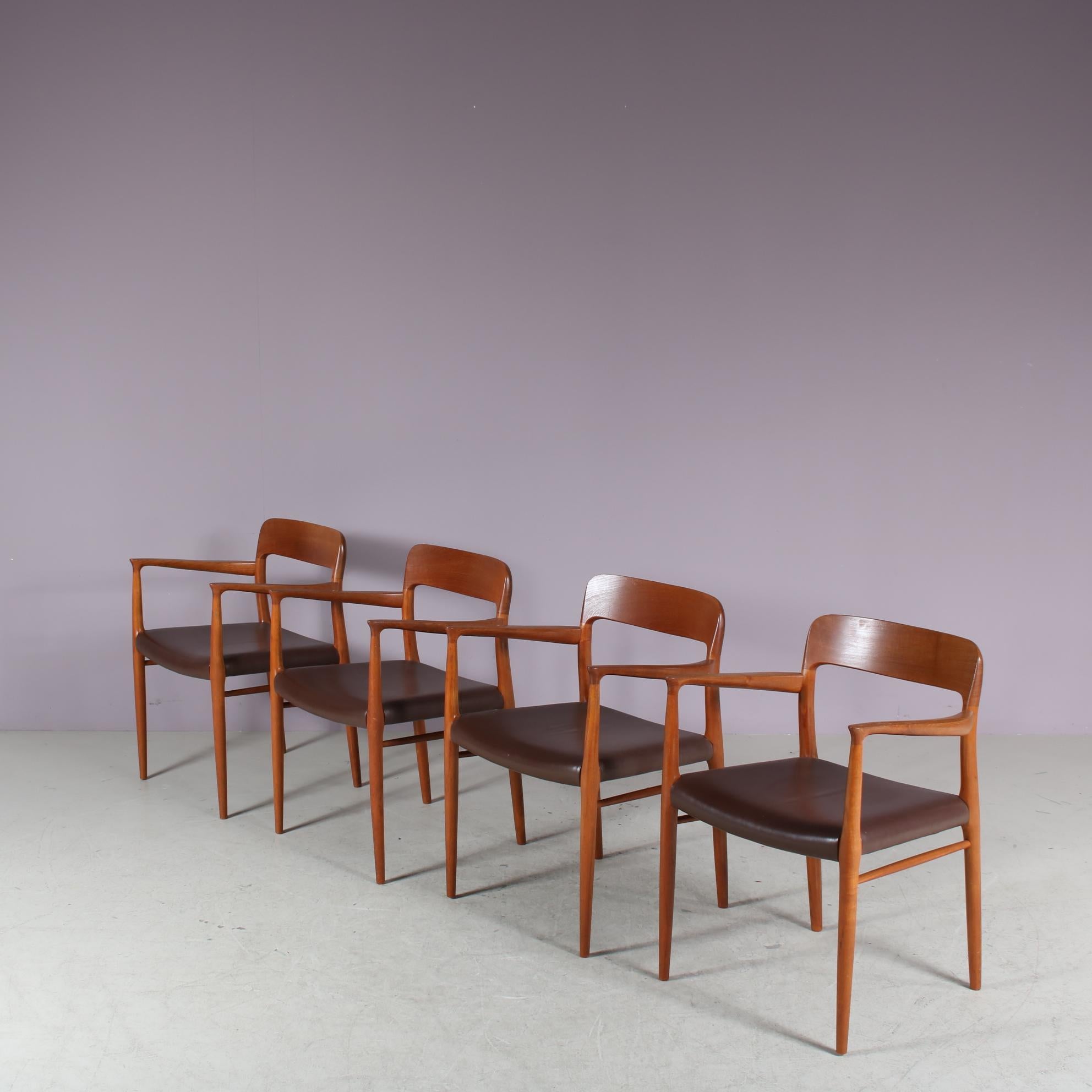 Scandinavian Modern Model 56 Dining Chairs by Niels Otto Moller for Moller, Denmark For Sale