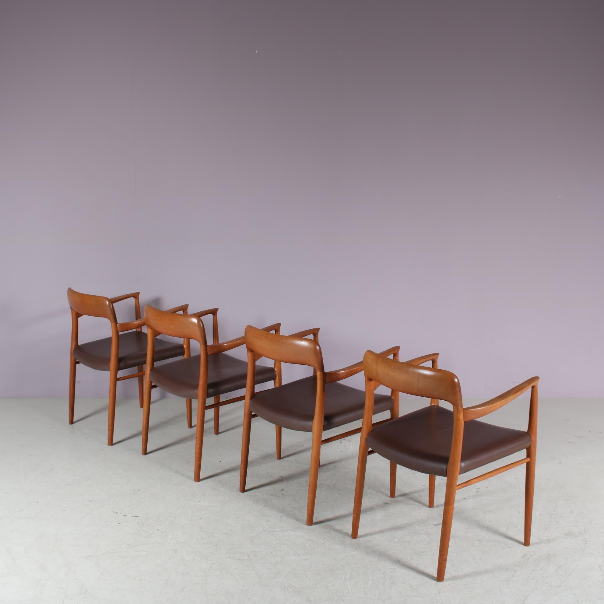 Model 56 Dining Chairs by Niels Otto Moller for Moller, Denmark In Good Condition For Sale In Amsterdam, NL
