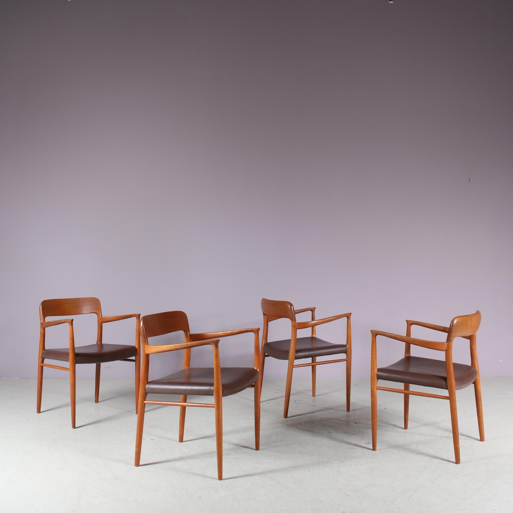 Mid-20th Century Model 56 Dining Chairs by Niels Otto Moller for Moller, Denmark For Sale
