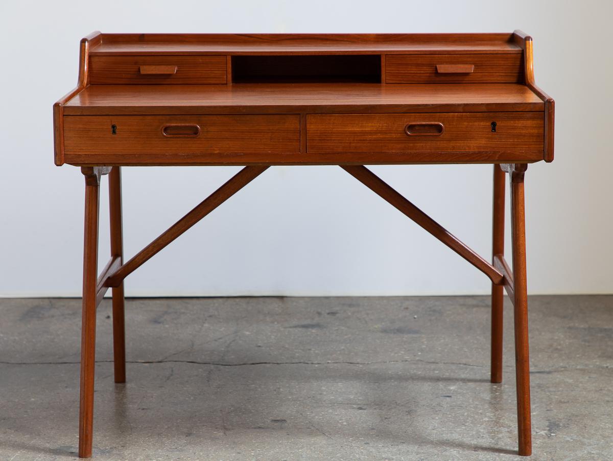 Scandinavian Modern Model 56 Teak Desk by Arne Wahl Iversen For Sale