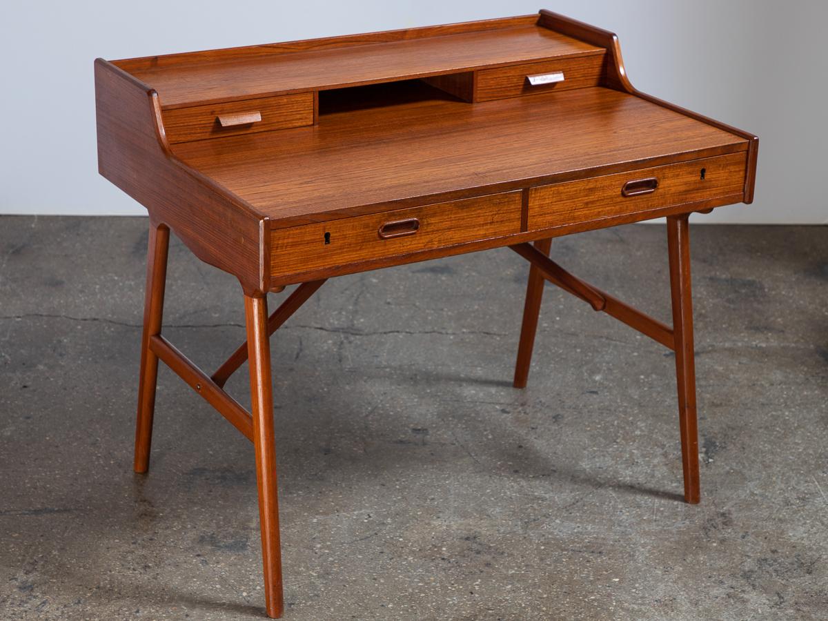 Danish Model 56 Teak Desk by Arne Wahl Iversen For Sale