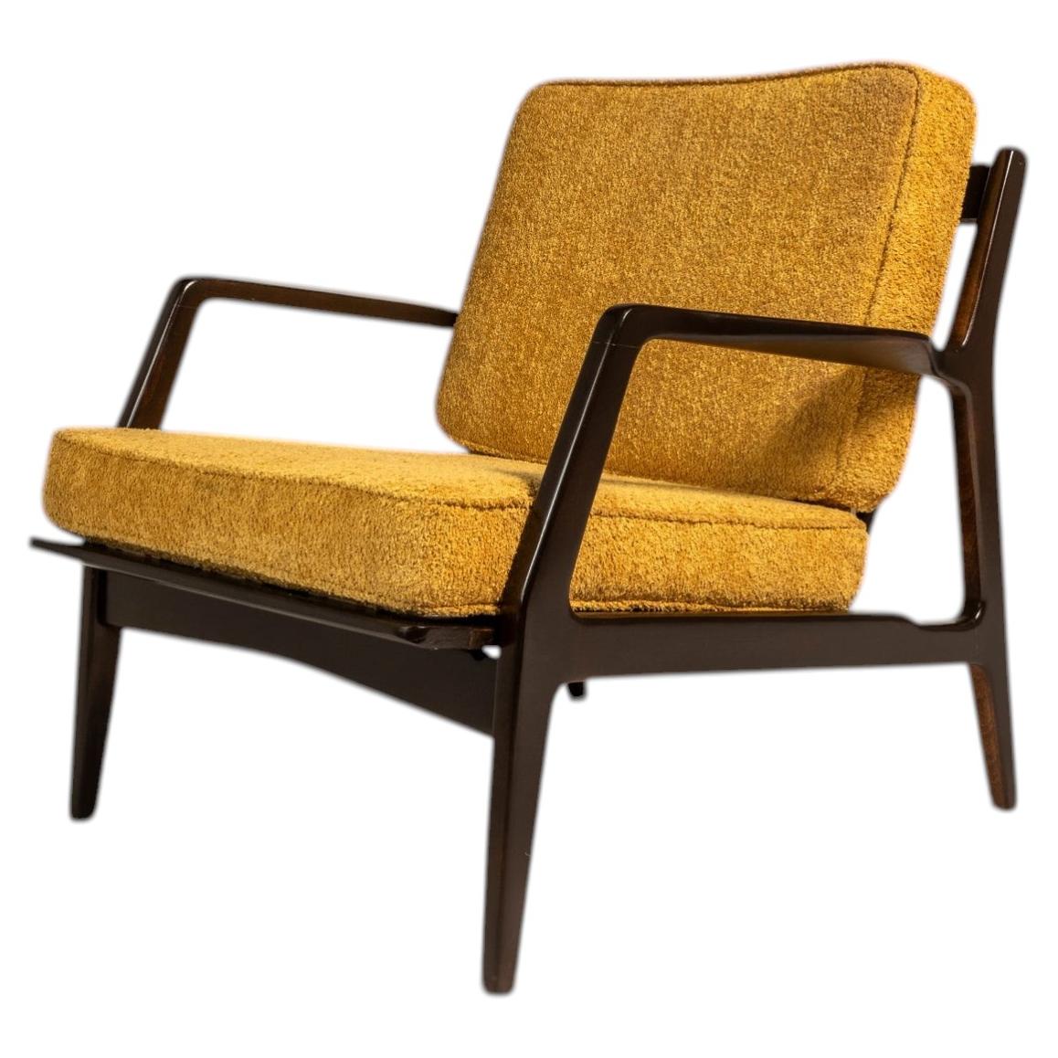 Sedia Model 596 di Lawrence Peabody & Ib Kofod Larsen per Selig, Danimarca, anni 1950