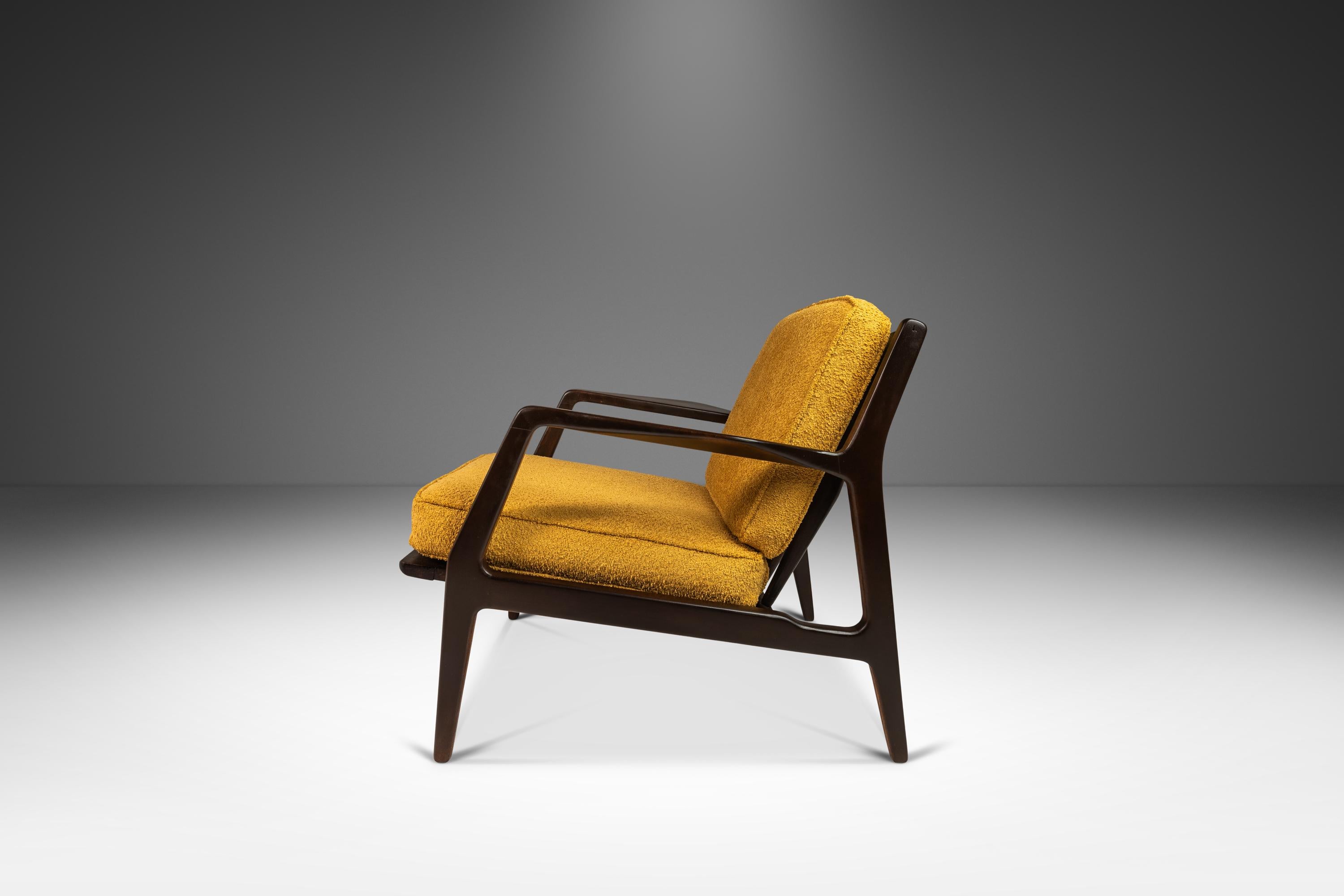 Mid-Century Modern Model 596 Lounge Chair by Lawrence Peabody & Ib Kofod Larsen for Selig, c. 1950s For Sale