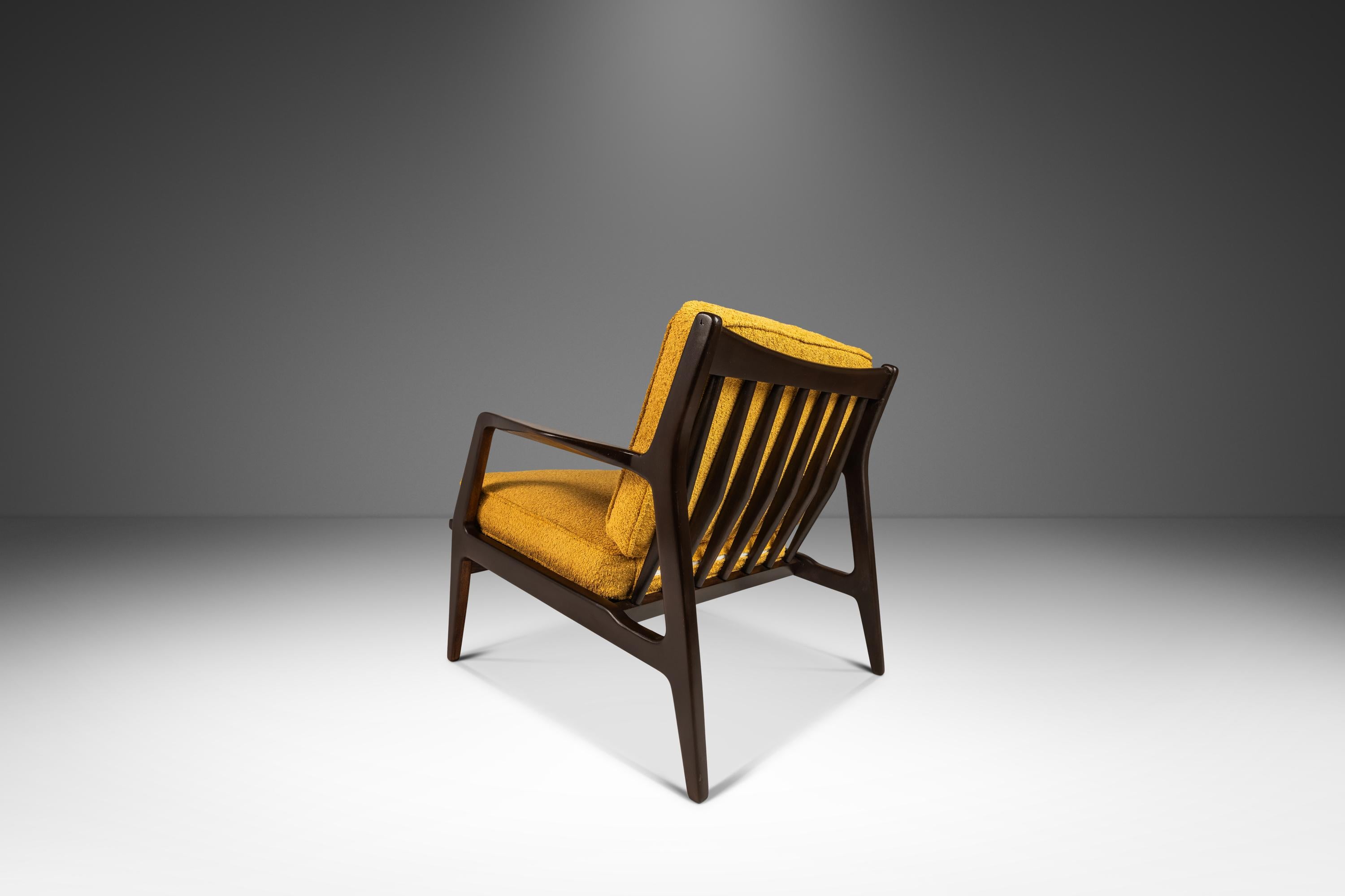 Danish Model 596 Lounge Chair by Lawrence Peabody & Ib Kofod Larsen for Selig, c. 1950s For Sale