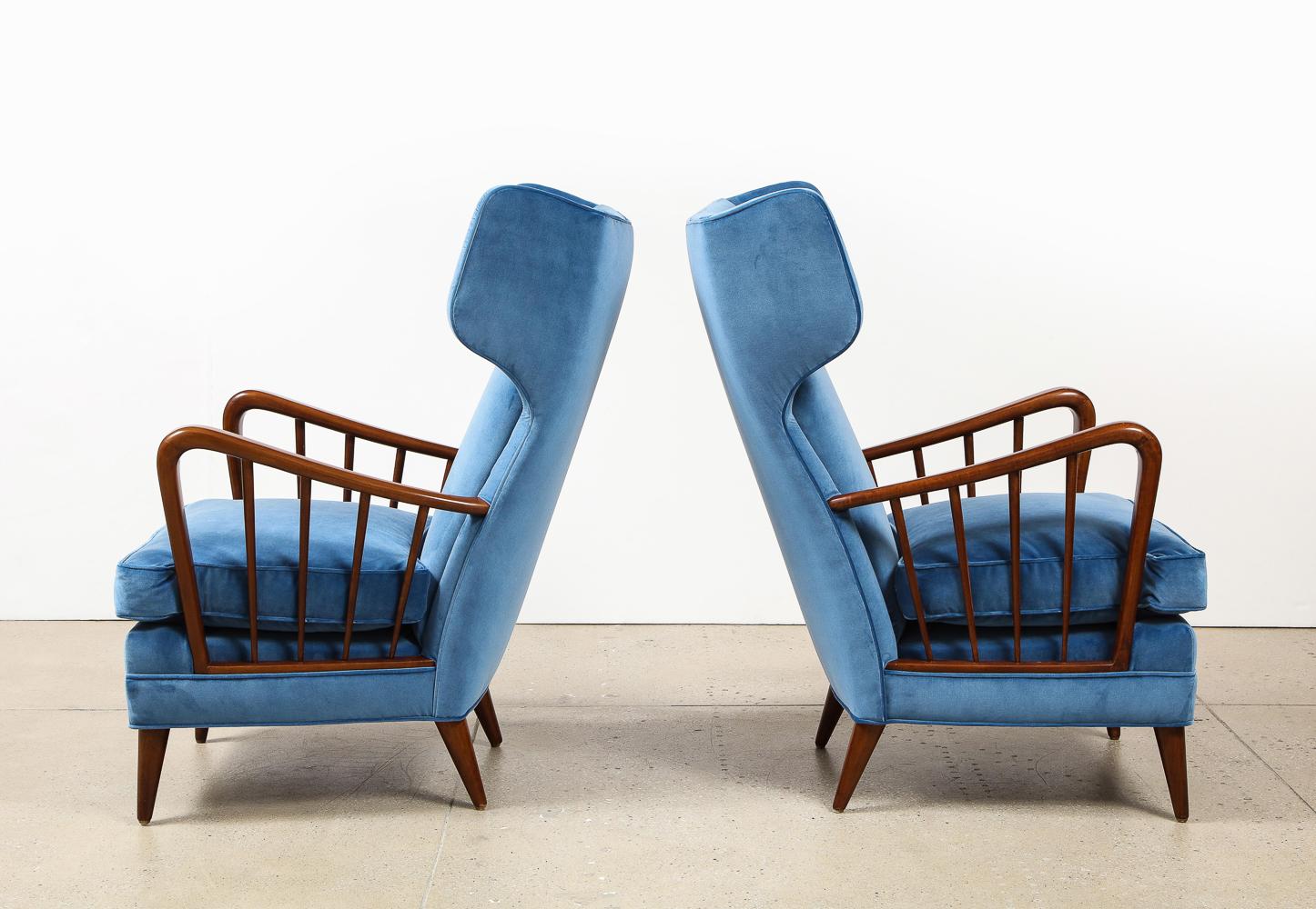 Mid-Century Modern Model #6053B Wing Chairs by Osvaldo Borsani for ABV