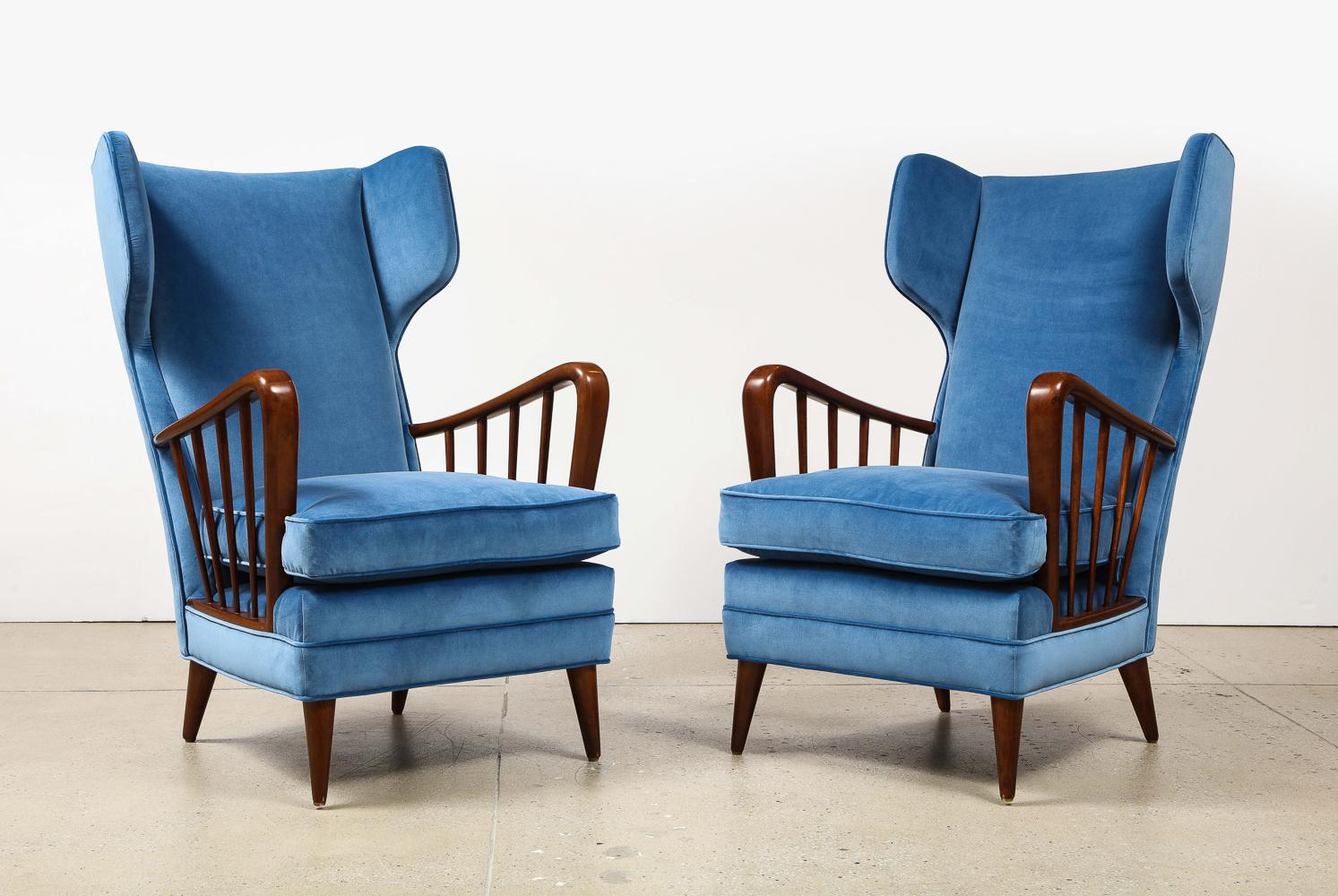 Model #6053B Wing Chairs by Osvaldo Borsani for ABV In Good Condition In New York, NY