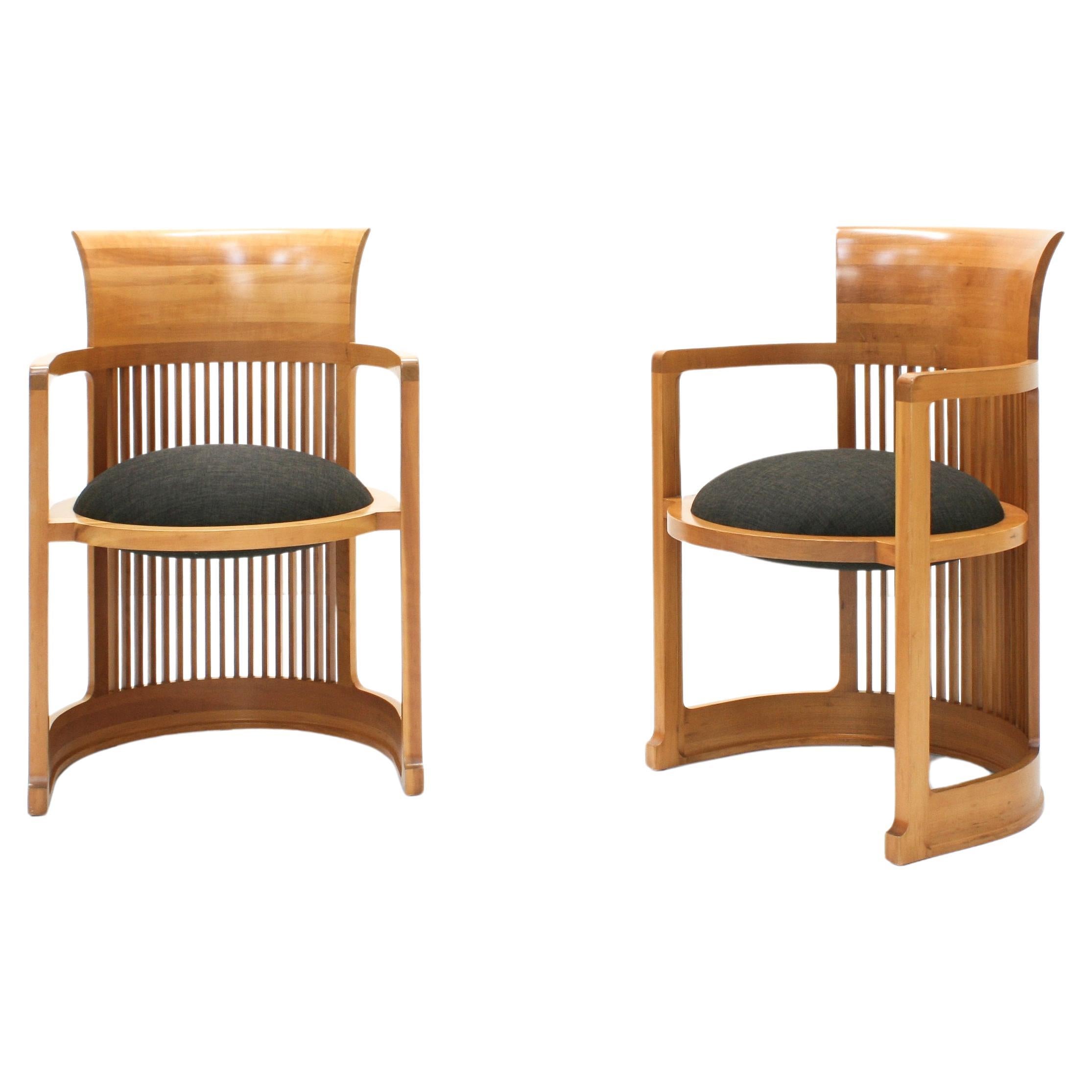 Model 606 Taliesin Barrel Armchairs by Frank Lloyd Wright for Cassina, 1986 For Sale