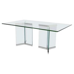 Model 6060 glass and chrome dining table by Irving Rosen for PACE, circa 1975
