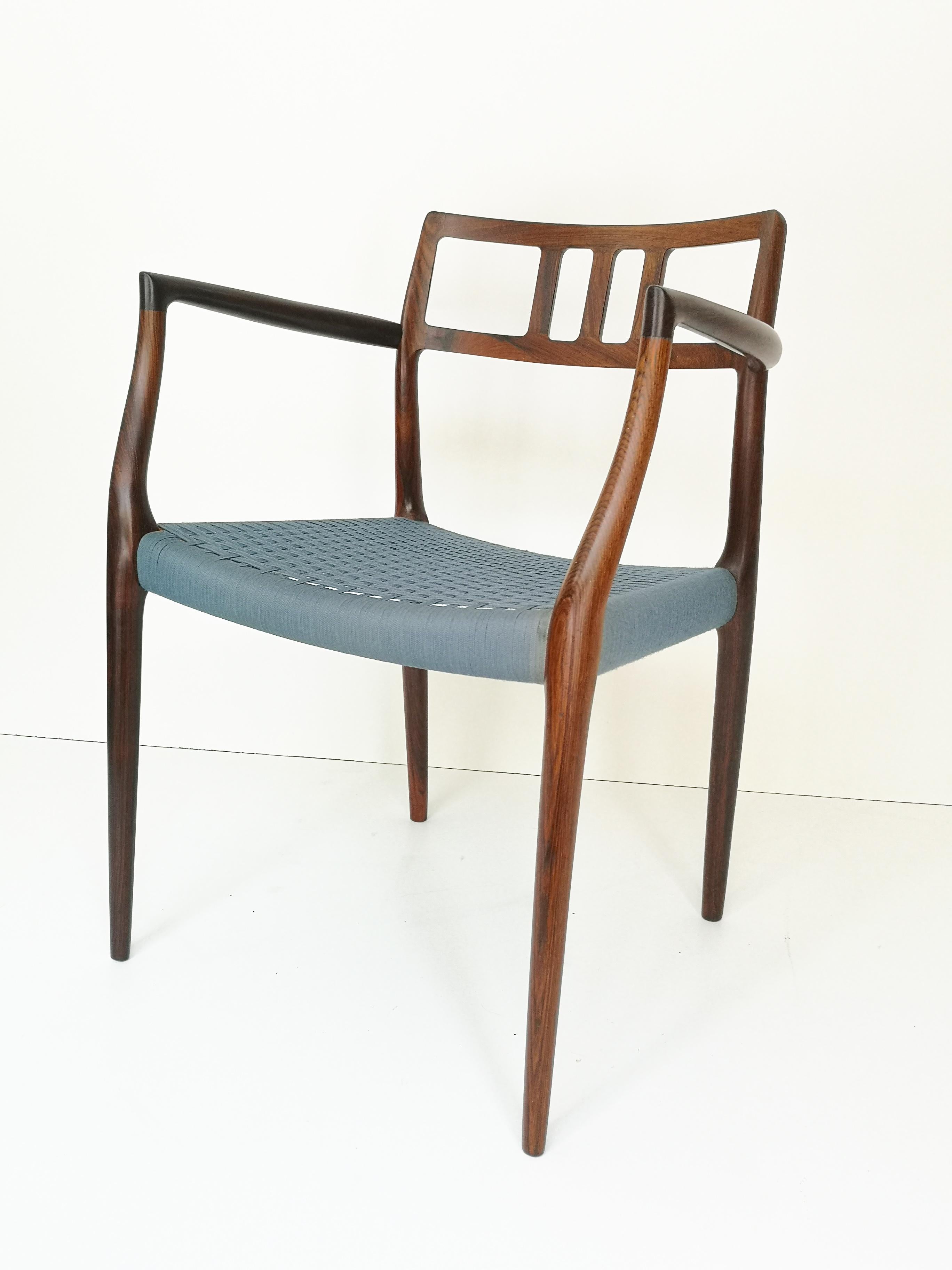 Model 64 Rosewood Armchair by Niels Moller For Sale 5