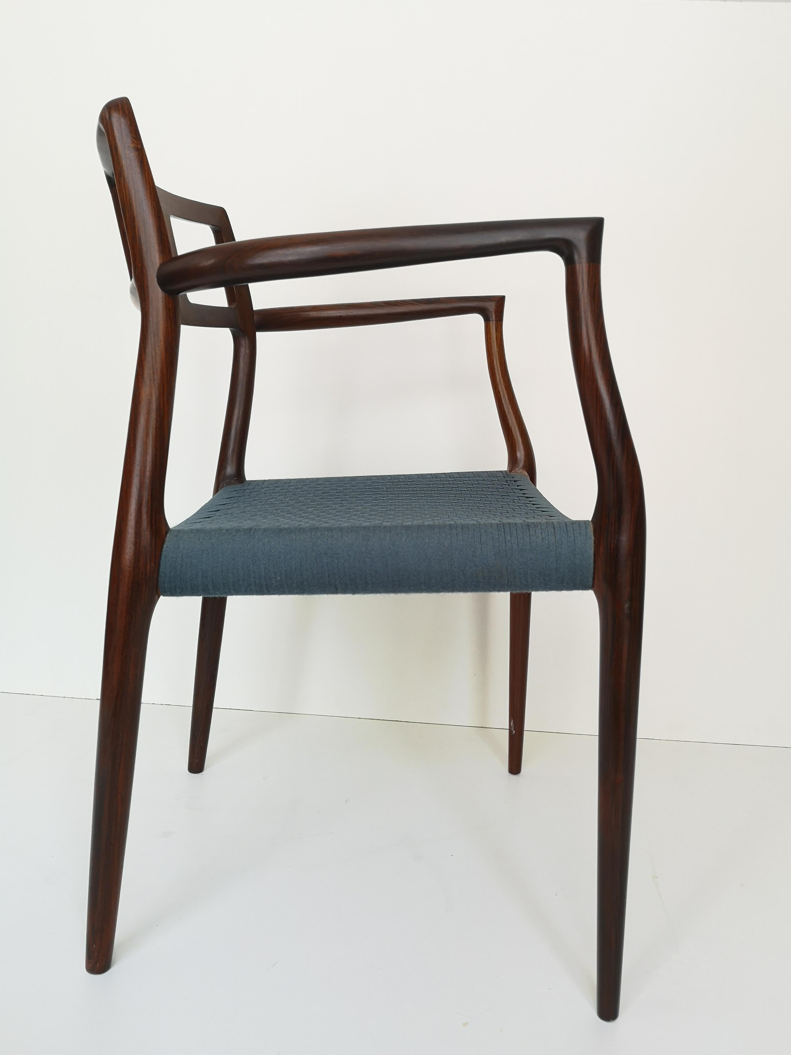 Model 64 Rosewood Armchair by Niels Moller For Sale 6