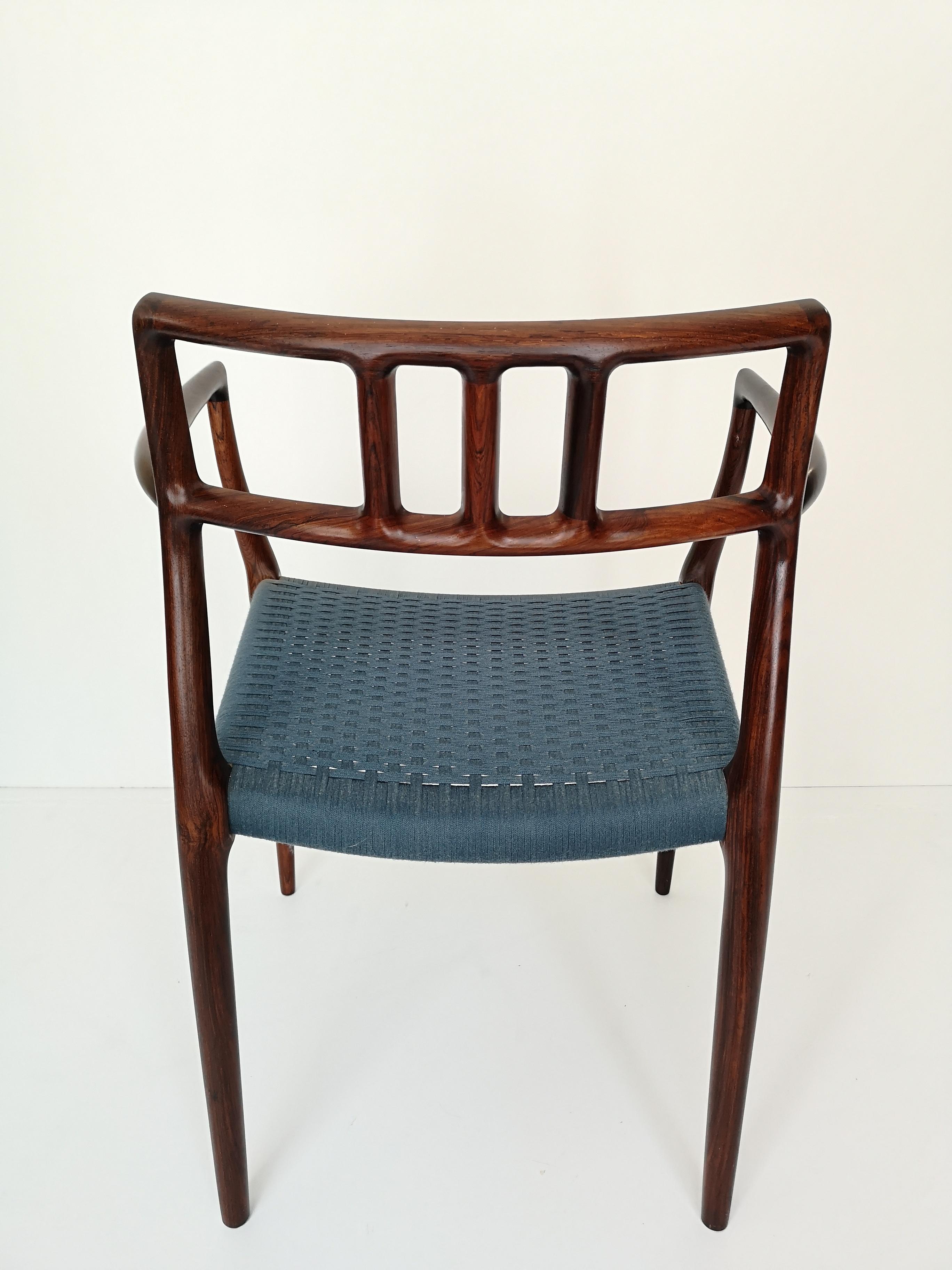 Model 64 Rosewood Armchair by Niels Moller For Sale 9