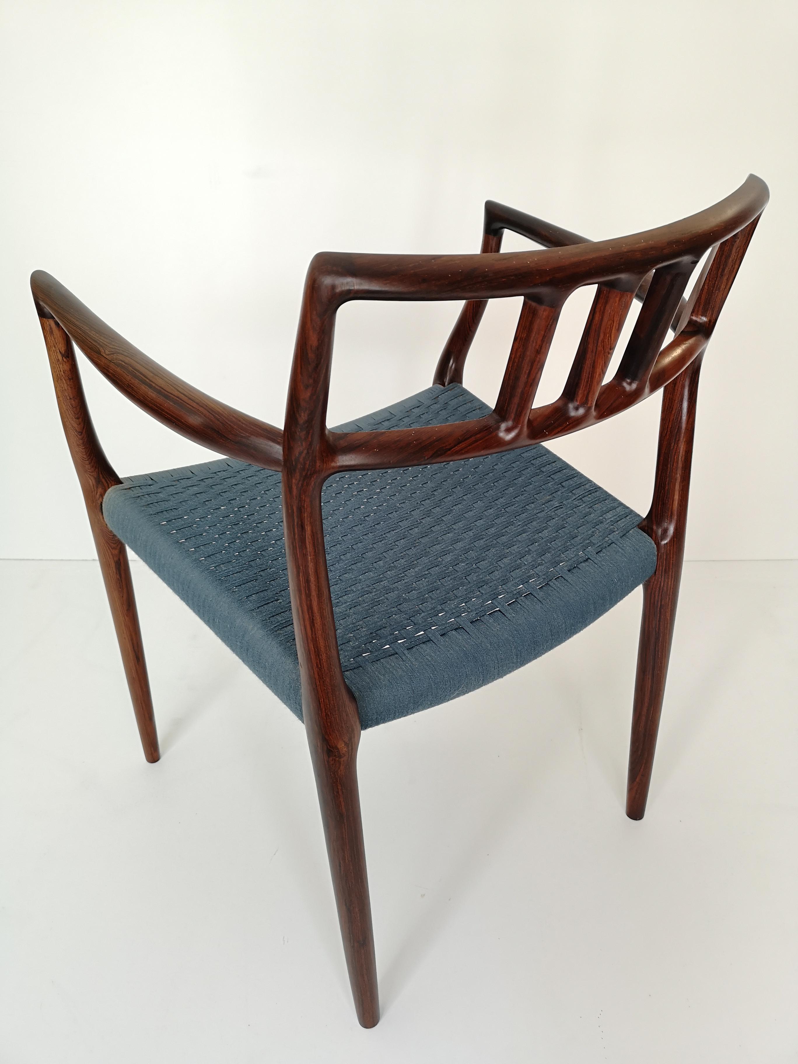 Model 64 Rosewood Armchair by Niels Moller For Sale 10