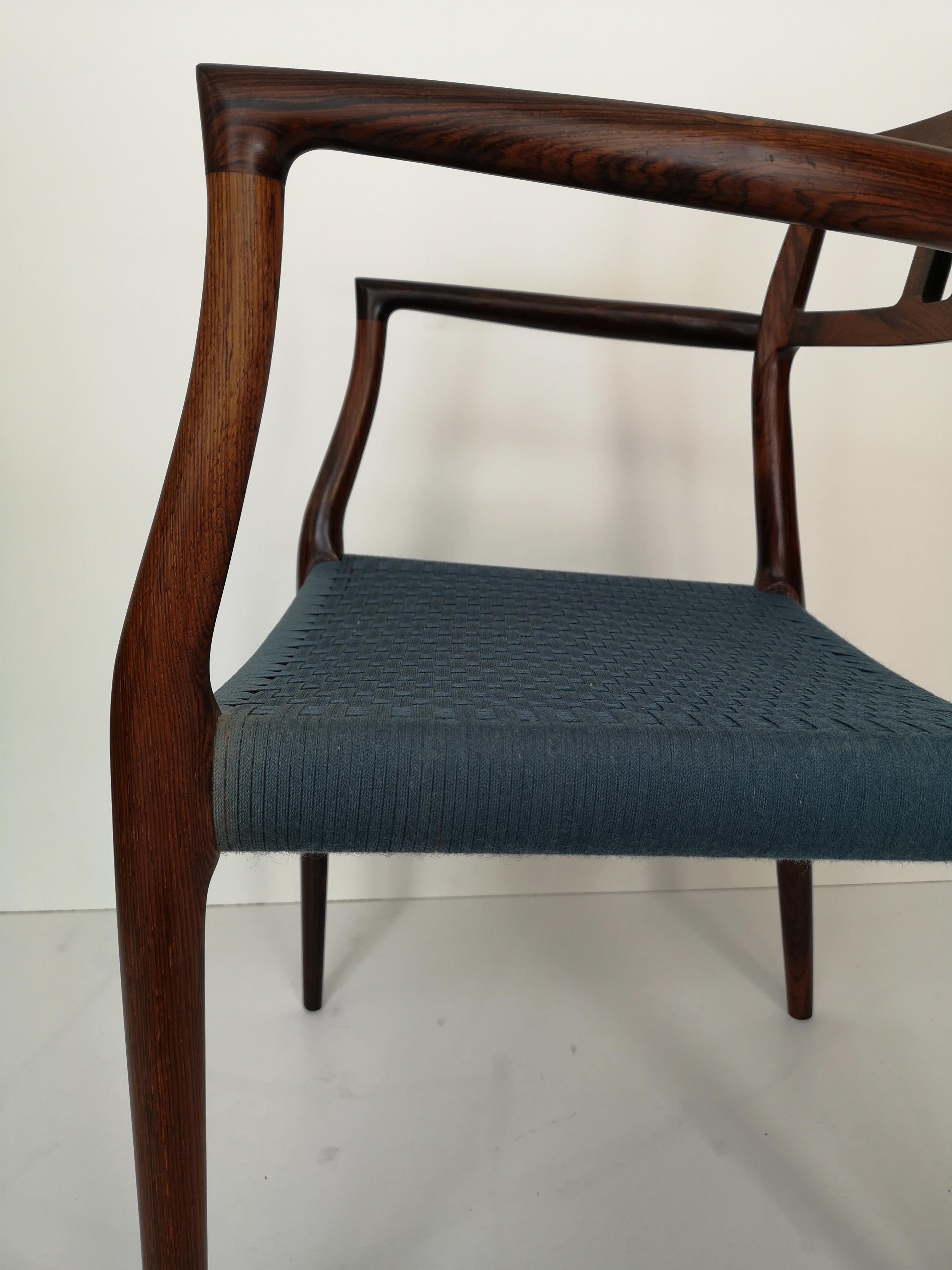 Model 64 Rosewood Armchair by Niels Moller For Sale 12